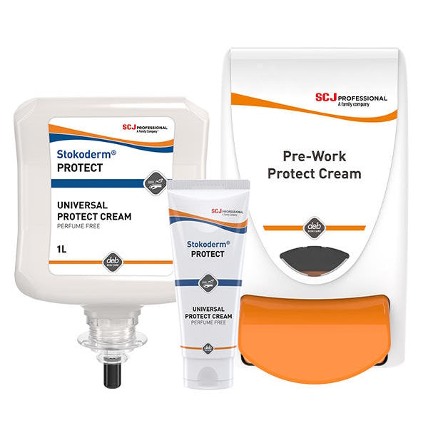 SC Johnson Deb Stokoderm Protect Skin Protection Cream - Moisturizing Hand & Body Lotion for Dry Skin Care - Ideal for Healthcare Workers, Mechanics & Industrial Use