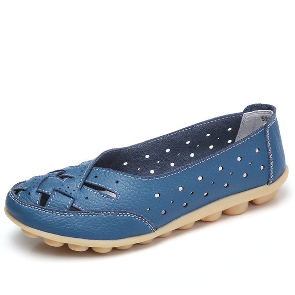 Comfortable Hollow Loafers for Women - Breathable Tendon Sole Slip-On Shoes for Casual Wear, Office & Walking