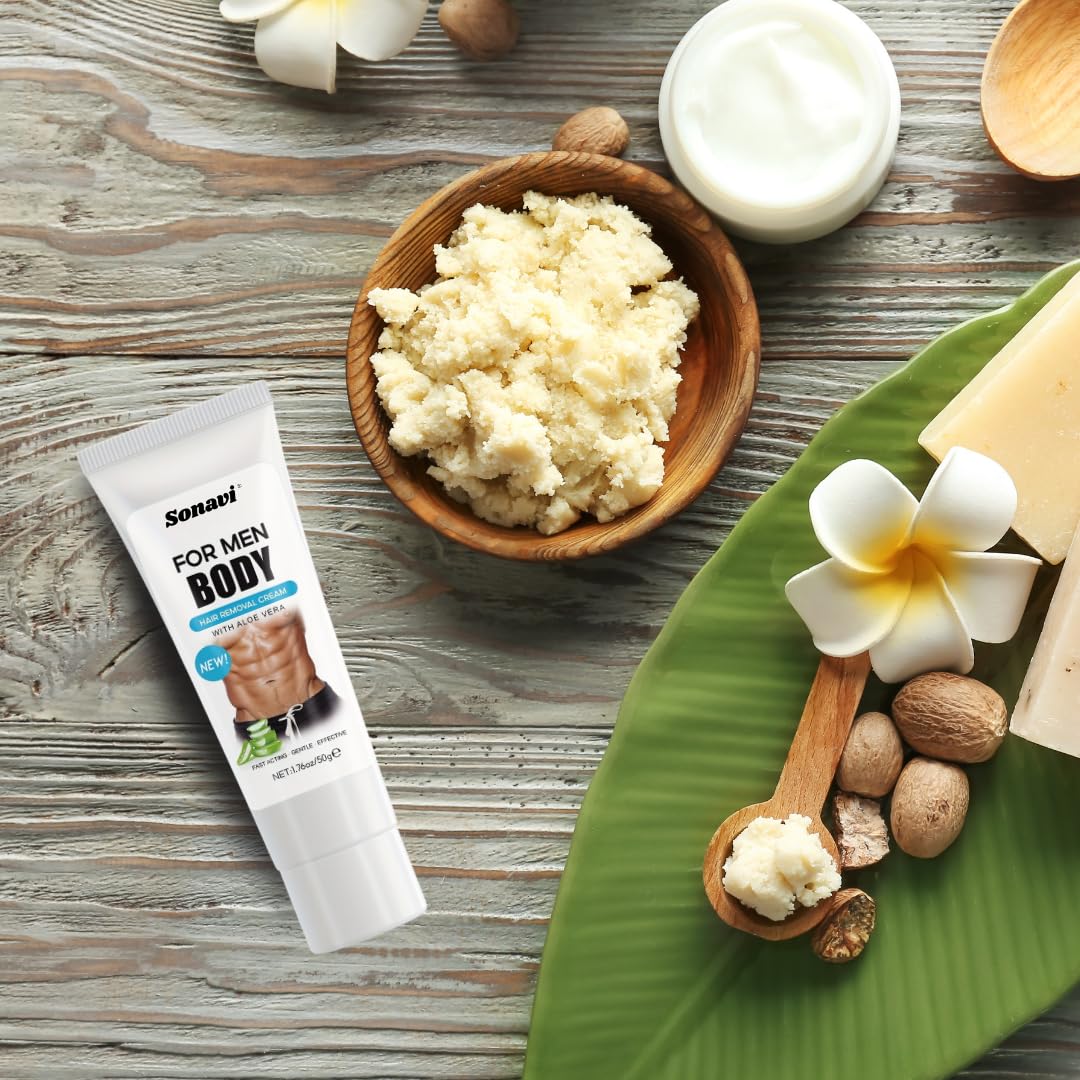 Painless Hair Removal Cream for Women & Men - Smooth Skin on Back, Chest, Legs, Arms & Underarms | Aloe Vera Enriched Formula | Safe for Intimate Areas & Sensitive Skin | At-Home Hair Removal Solution for Lasting Smoothness - Perfect for Beach Season, Date Nights & Confidence Boosting
