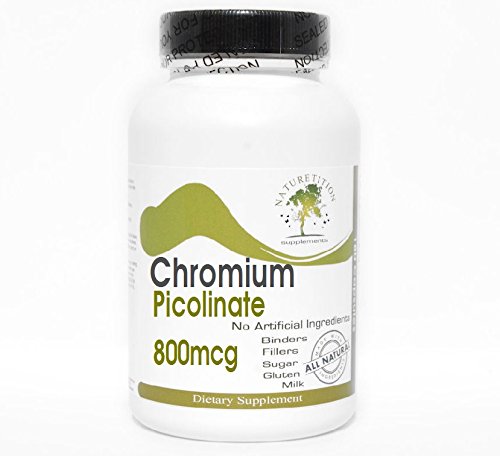 Chromium Picolinate 800mcg Supplement - 100 Capsules | No Additives, Pure Formula | Supports Healthy Blood Sugar & Metabolism | Naturetition Brand | Ideal for Weight Management & Diabetic Support
