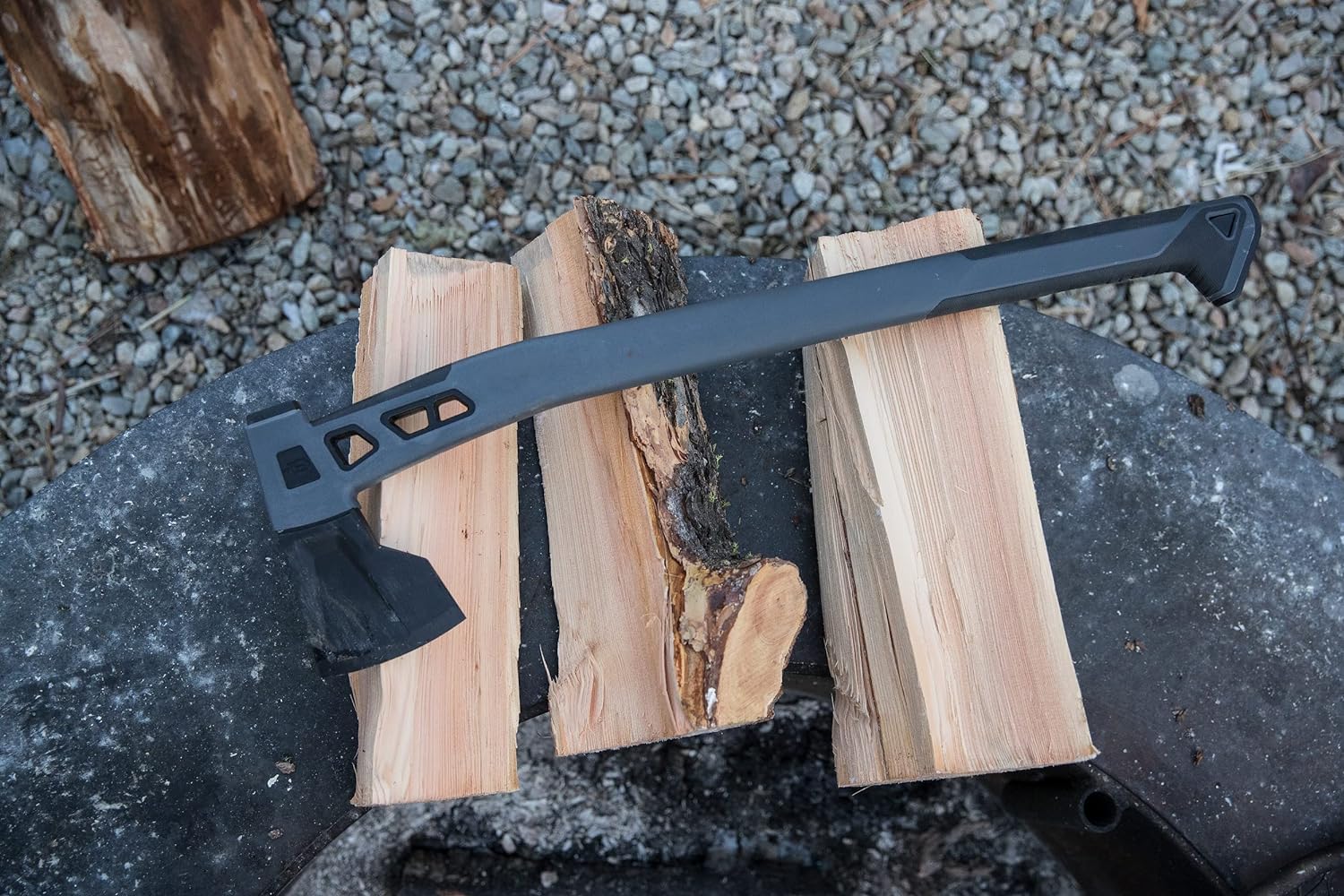 Gerber Gear Bushcraft Axe - Premium Camping & Survival Hatchet with Hammerhead - Waterproof Storage Hand Axe for Outdoor Adventures - Ideal for Camping, Hiking, and Wilderness Survival (Grey)