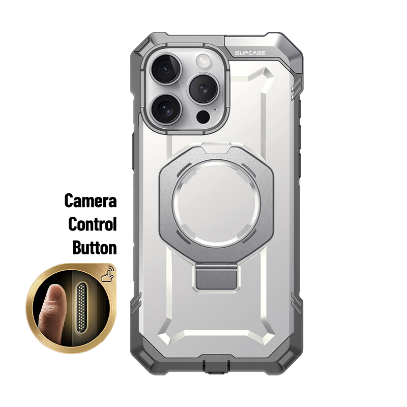 iPhone 16 Pro Max Case with MagSafe - 6.9 Inch Shockproof Protective Cover, UB Grip & Camera Control Button - Perfect for Outdoor Adventures, Travel & Daily Use (White)