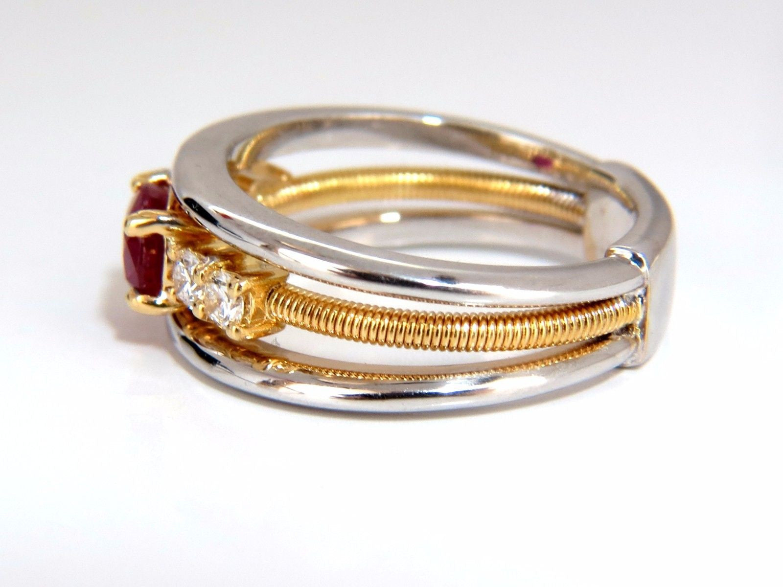 GIA Certified 1.30 Carat Natural Vivid Red Ruby Diamond Ring in 18K Gold Coil Wrap - Elegant Engagement, Wedding & Anniversary Jewelry Gift for Women