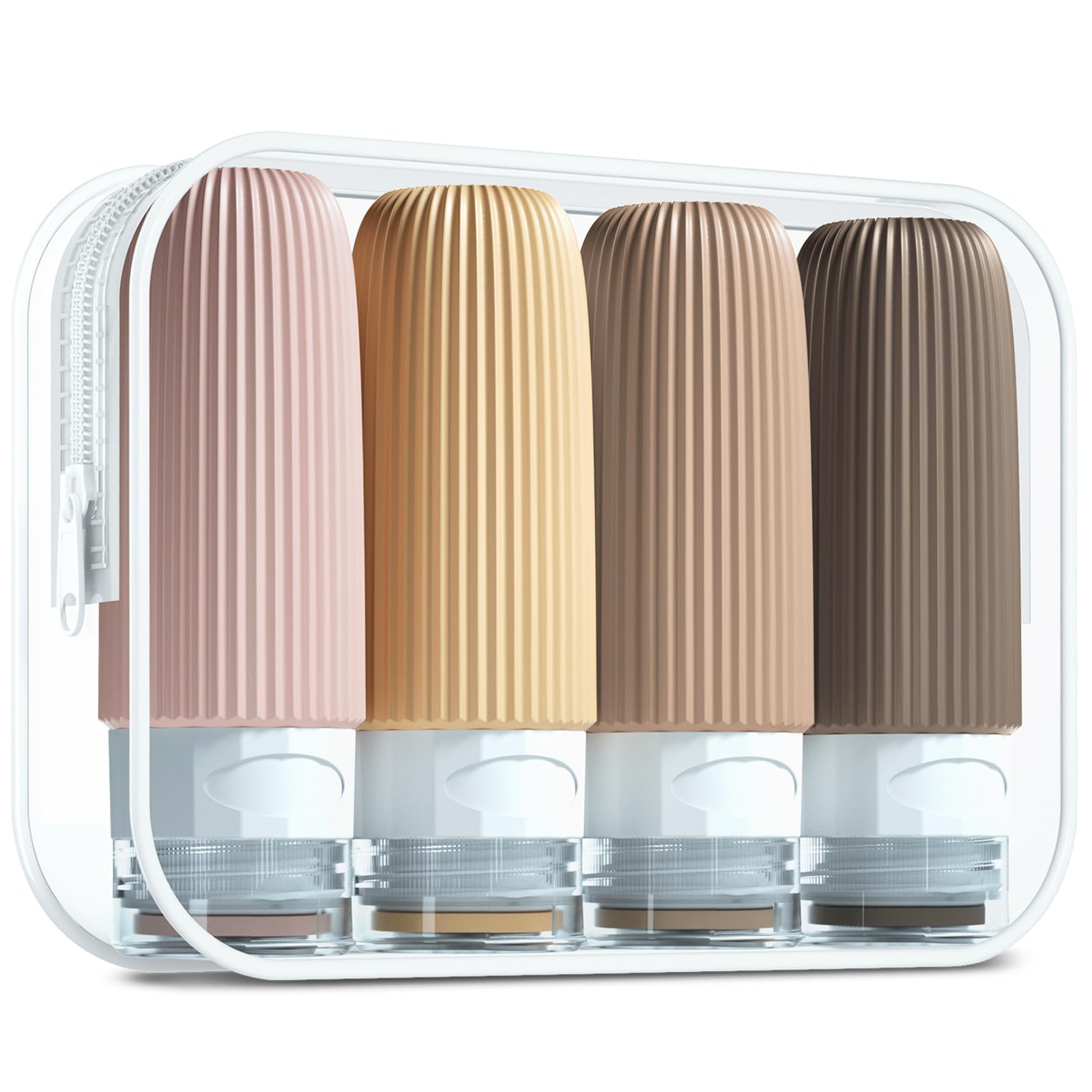 **Gemice 60ml Silicone Travel Bottles (4 Pack) - CAA Approved, Leak-Proof & BPA-Free Toiletry Containers for Lotion, Soap, Shampoo | Perfect for Air Travel, Gym, Camping & Vacation Essentials**