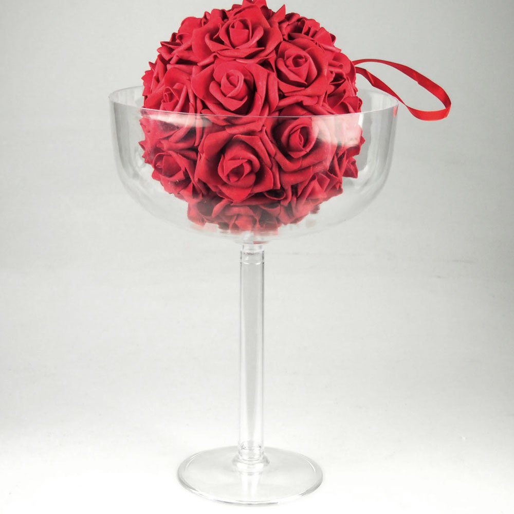 Clear 9-Inch Plastic Champagne Vase Disposable Cups - Elegant Party Drinkware for Weddings, Bridal Showers & Celebrations