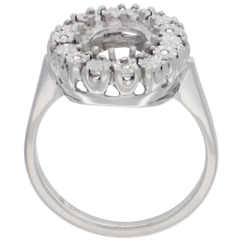 9x7mm Oval Lemon Quartz Sterling Silver Ring with Diamond Accent - Sizes 5-10 | Elegant Jewelry for Women, Perfect Gift for Birthday, Anniversary & Special Occasions