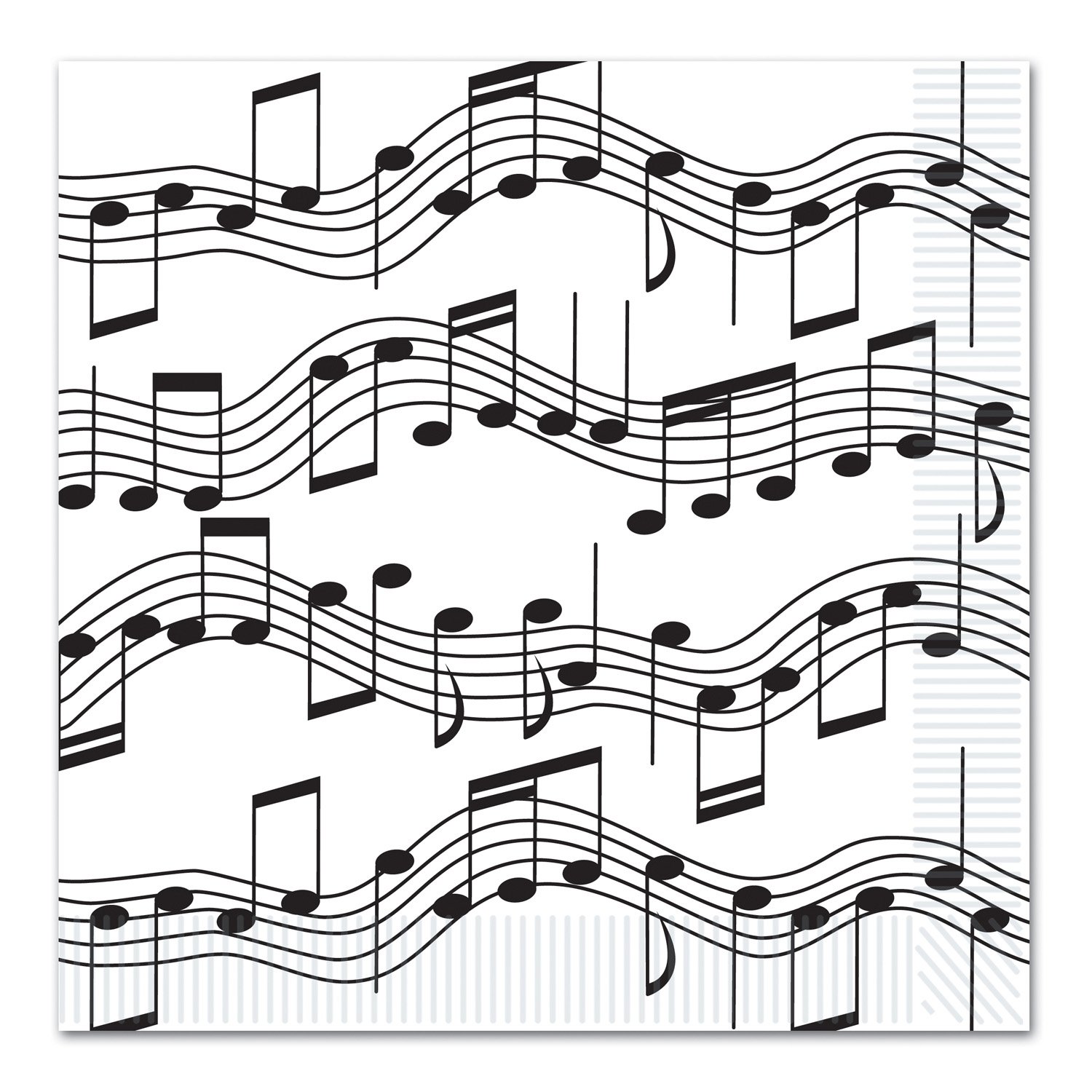 Music Note Party Decorations Bundle - Table Cover, Hanging Swirls, Plates & Napkins for Birthday, Wedding & Themed Events
