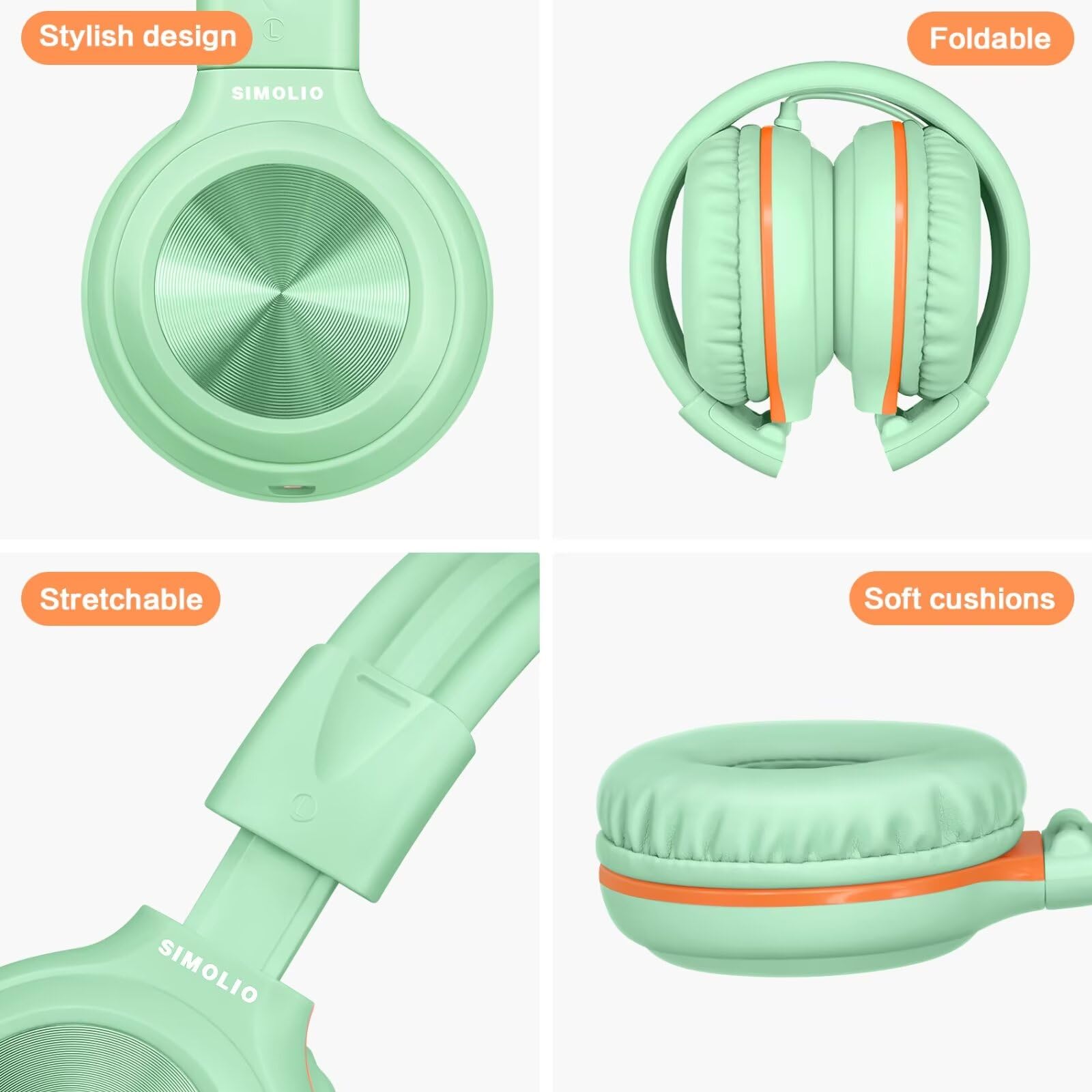 SIMOLIO 2 Pack Wired Headphones with 3.5mm Jack for Laptop, Computer, Cell Phone & Tablet - Noise Cancelling Earphones for Adults & Kids, Ideal for Travel, Online Classes, Gaming & Office Use