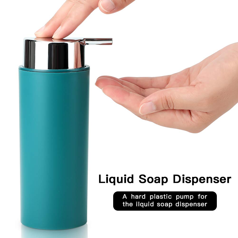 6-Piece Bathroom Accessories Set - Toothbrush Holder, Soap Dispenser, Trash Can, Tumbler Cup, Toilet Brush & Holder - Modern Deep Green Bathroom Decor - Perfect for Home, Apartment, and Guest Bathroom Organization