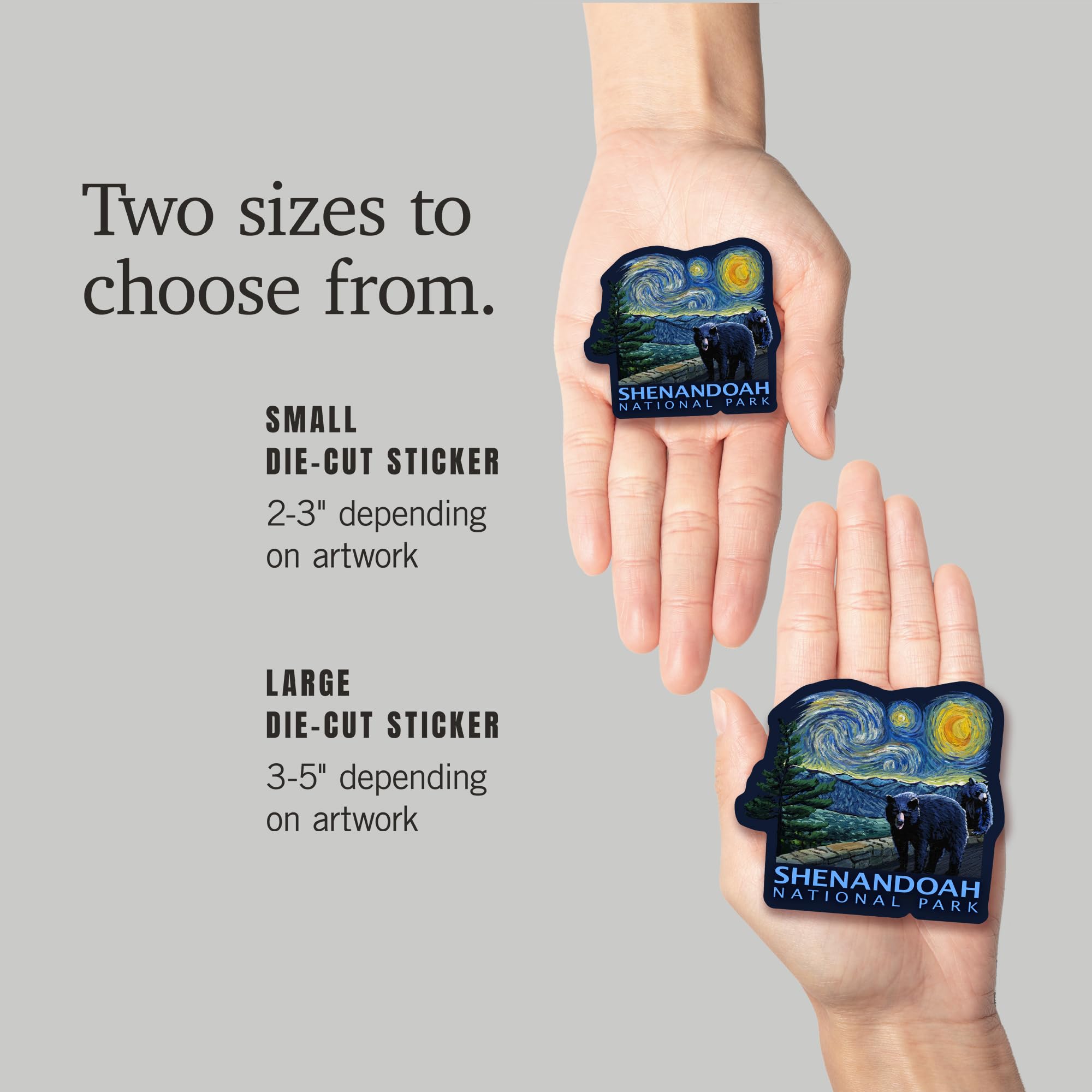 Waterproof Die Cut Vinyl Stickers - Shenandoah National Park Virginia Starry Night Series (1-3 Inch) - Decals for Cars, Water Bottles, Laptops, Coolers - Perfect for Outdoor Adventures, Travel Gear & Personalizing Devices