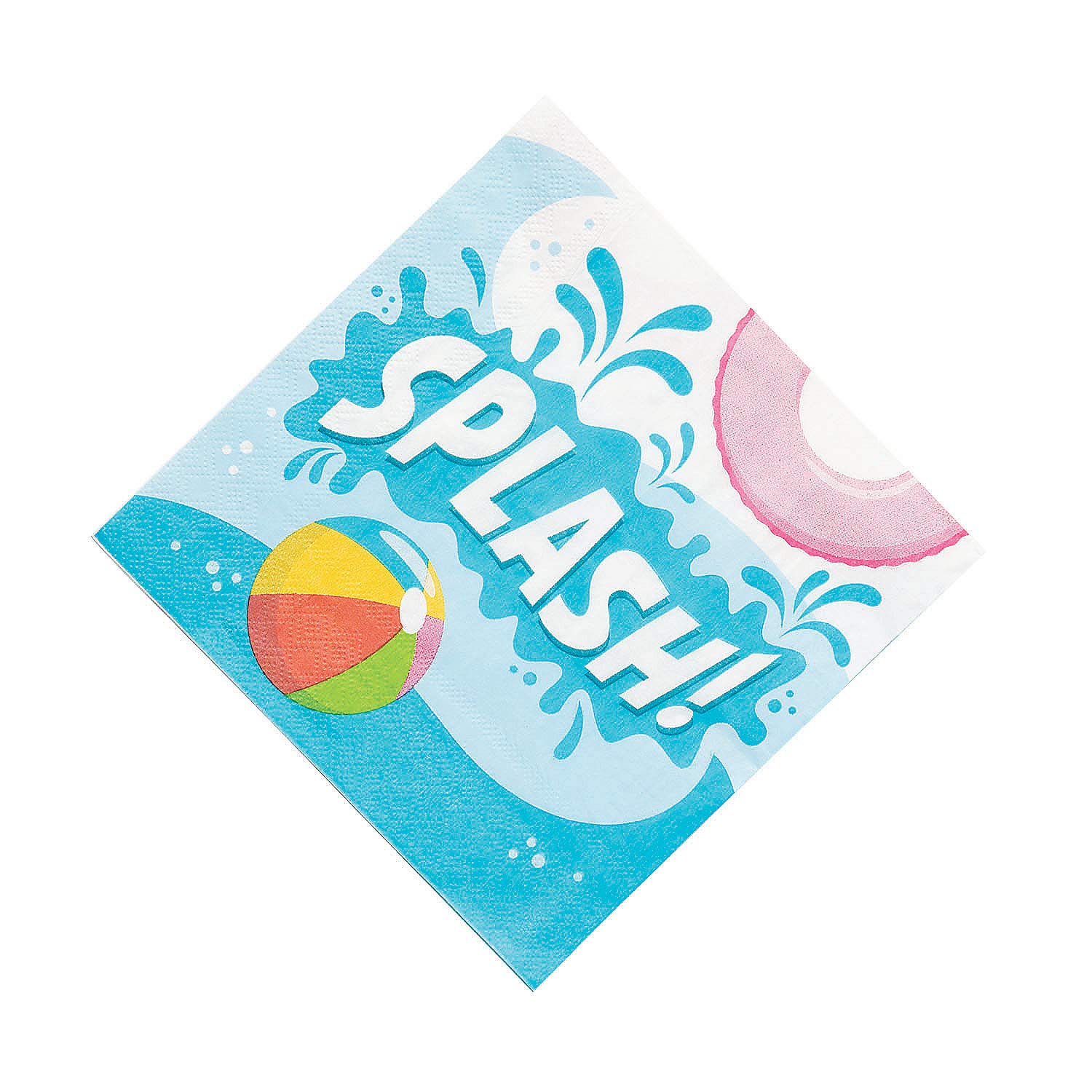 Fun Express Pool Party Lunch Napkins - 16-Piece Set for Vacation Bible School (VBS), Summer BBQs, Kids Birthday Parties & Outdoor Events