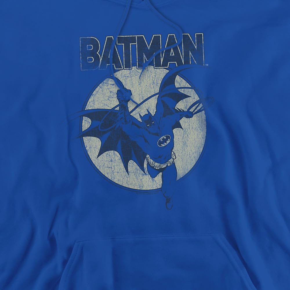 Trevco Batman Swinging Bat Unisex Adult Pullover Hoodie - Superhero Graphic Sweatshirt for Men & Women - Perfect for Cosplay, Halloween & Casual Wear