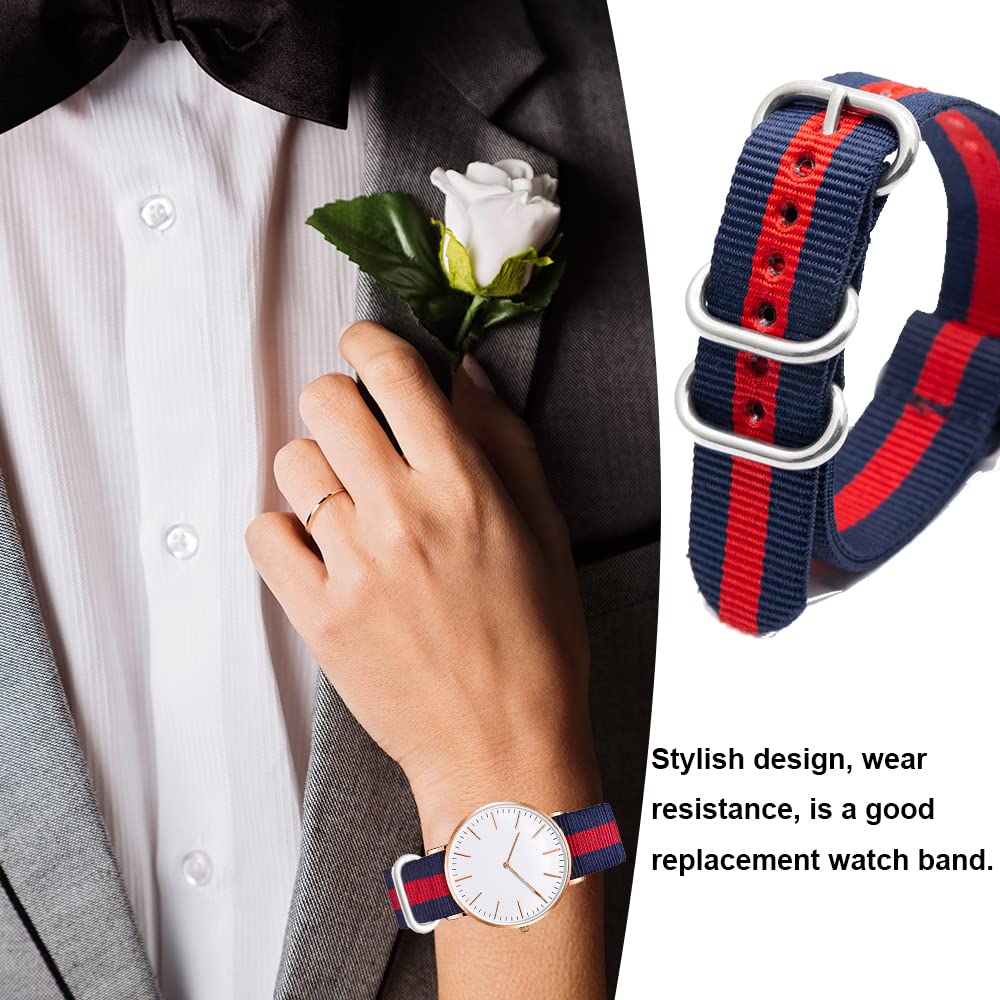 Durable Nylon Watch Strap Replacement - Adjustable 20mm Watch Band for Men & Women - Perfect for Outdoor, Sports & Everyday Wear