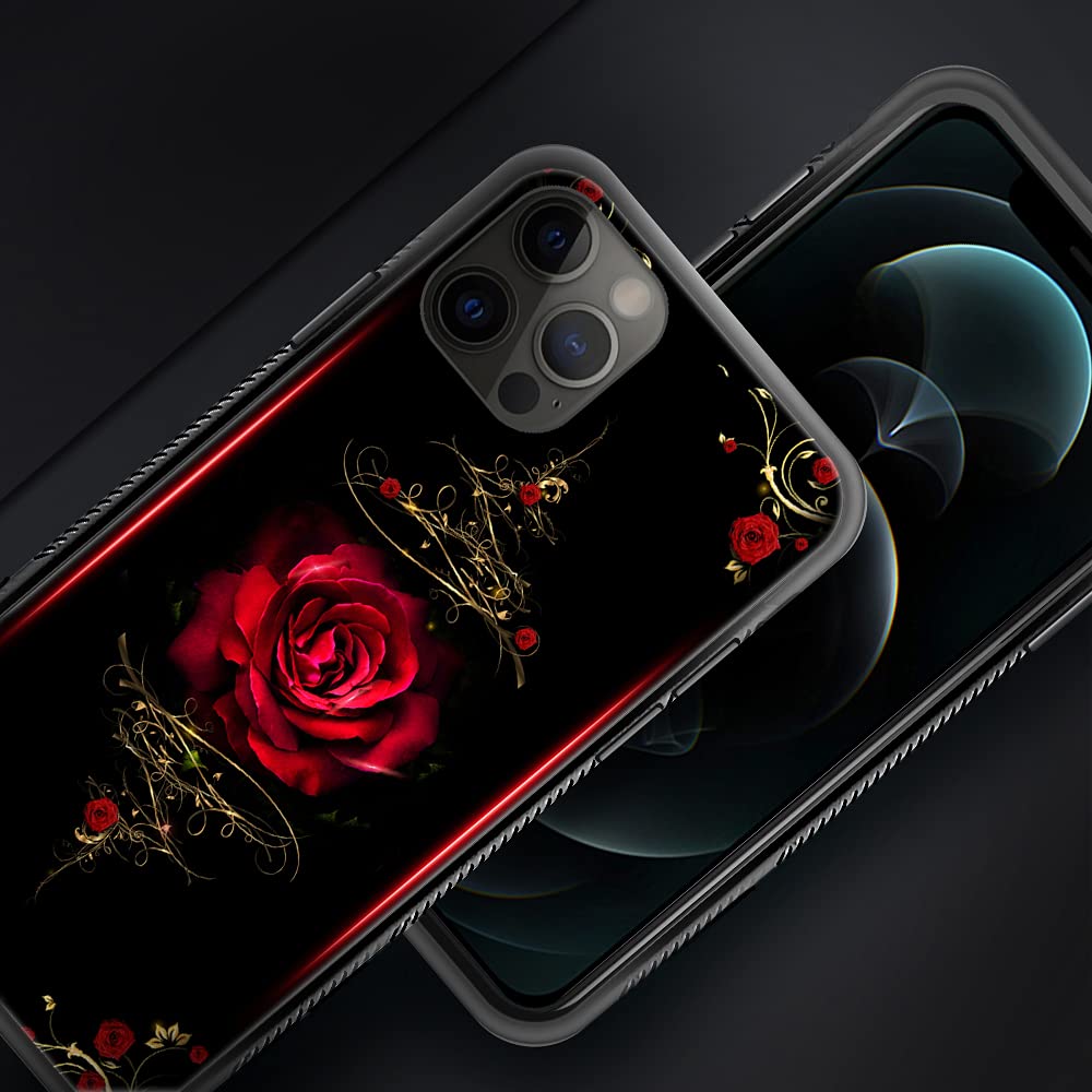 iPhone 11 Pro Max Case - Spiritual Rose Pattern Design, Hard PC Back with Soft TPU Bumper, Non-Slip Protective Cover for Women (6.5 Inch) - Perfect for Daily Use, Work & Travel