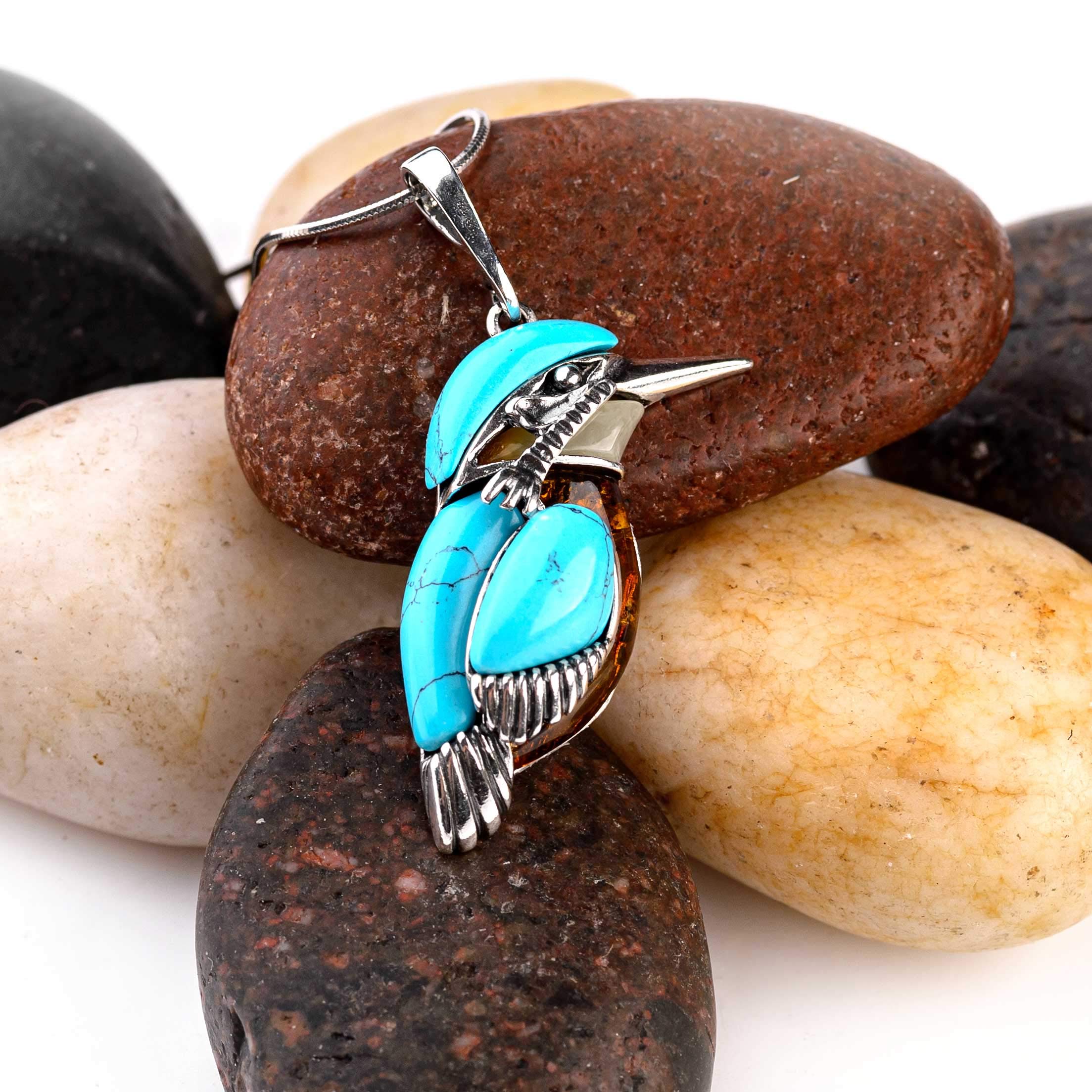 HENRYKA Kingfisher Bird Jewelry - Sterling Silver Pendant Necklace | Elegant Statement Piece for Women | Perfect Gift for Birthdays, Anniversaries & Special Occasions