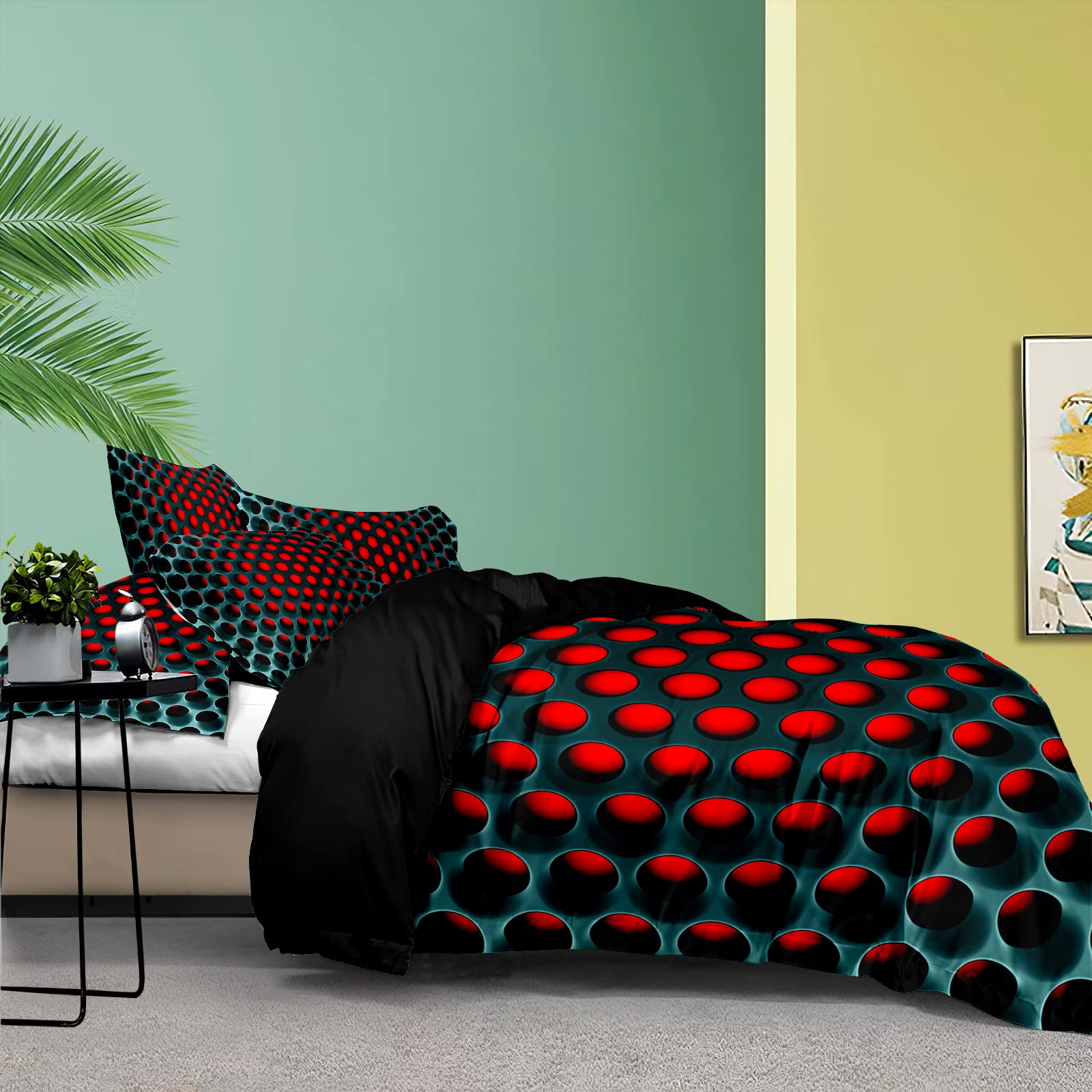 HAVOP 3D Duvet Cover Set for Boys - Queen Size Bedding with Dense Hole Print | All-Season Soft Microfiber Duvet Cover & Pillowcases (3-Piece Set) | Perfect for Kids' Rooms, Teen Bedrooms & Dorm Decor