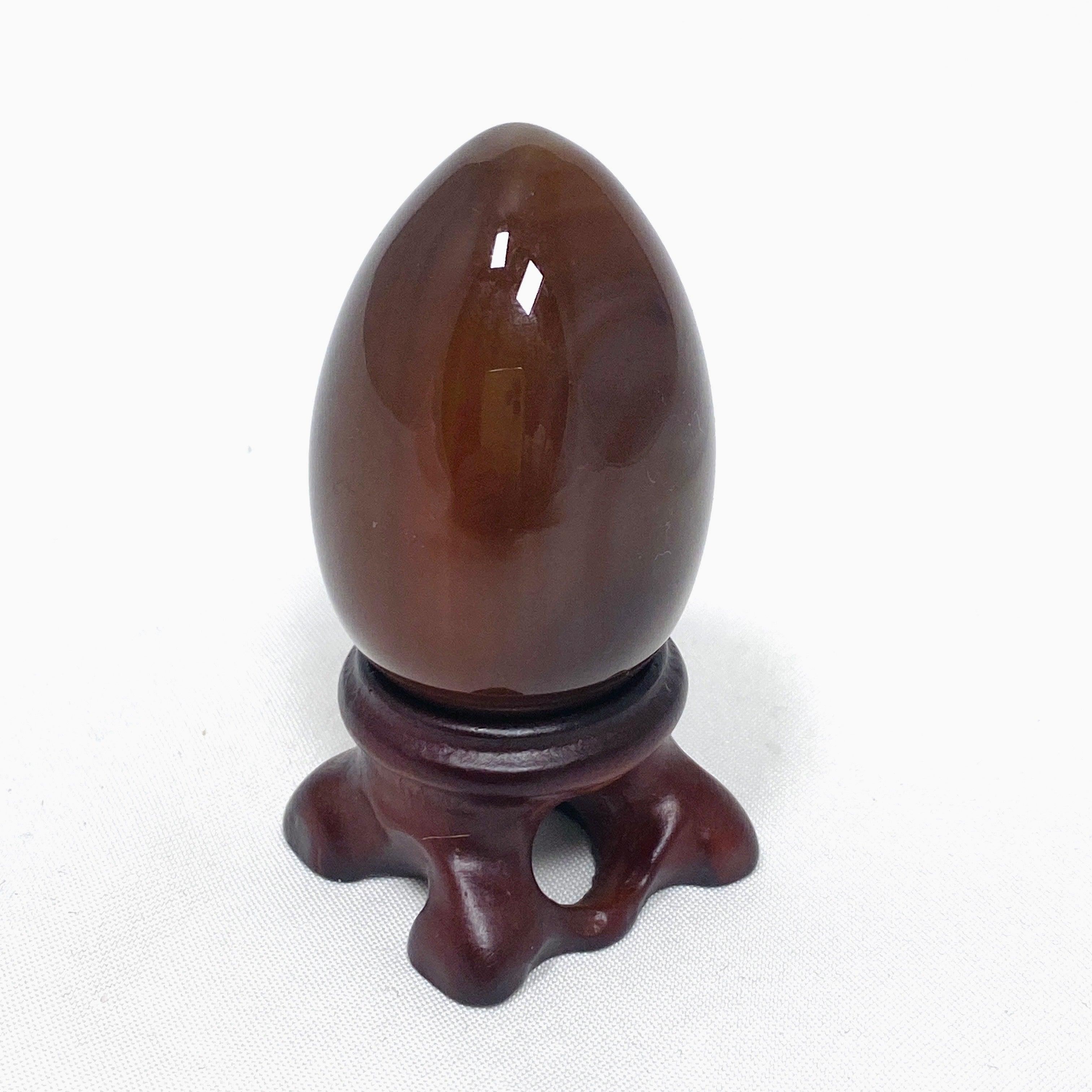 Natural Carnelian Egg Stone - Healing Crystal for Meditation, Stress Relief & Positive Energy - Perfect for Home Decor, Yoga & Spiritual Practices