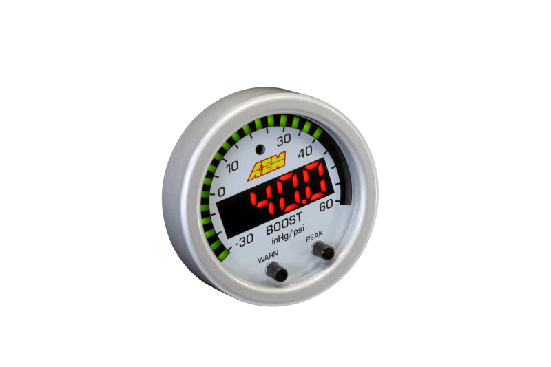 AEM X Series Boost Pressure Gauge Kit - 30inHg to 60psi - High Performance for Turbocharged & Supercharged Vehicles - Perfect for Racing, Tuning & Engine Monitoring