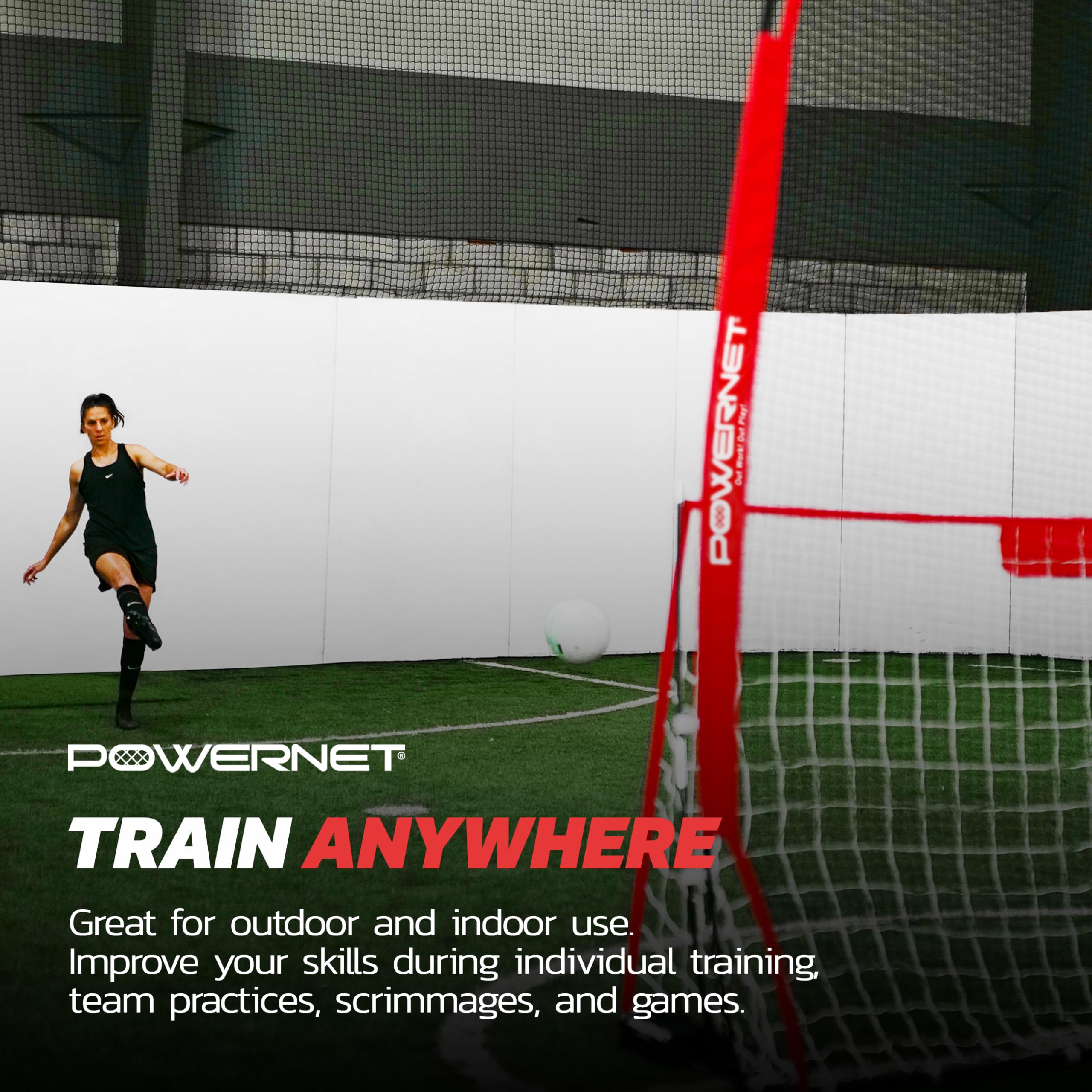 PowerNet Portable Sports Rebounder Net for Basketball, Volleyball, Soccer, Baseball, Softball & Lacrosse | Indoor/Outdoor Safety Backstop for Backyard, Garage & Driveway | Perfect for Training, Practice & Game Protection