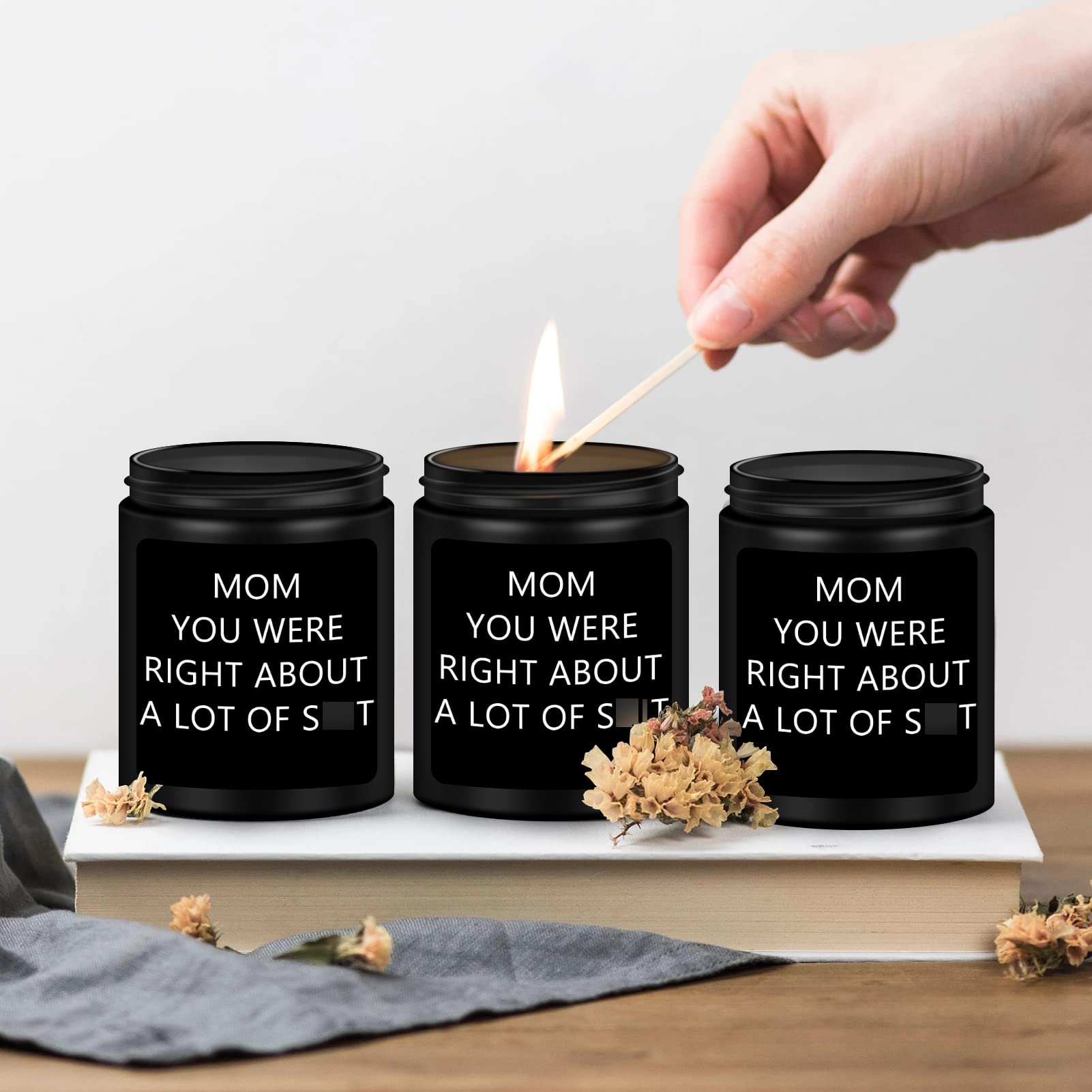 HomSolver Scented Candles for Mom - Birthday Gift from Daughter/Son, Christmas & Mother's Day Present - Aromatherapy Soy Candles for Stepmother, Adoptive Mother - Home Decor & Relaxation Gift for Thanksgiving, Housewarming