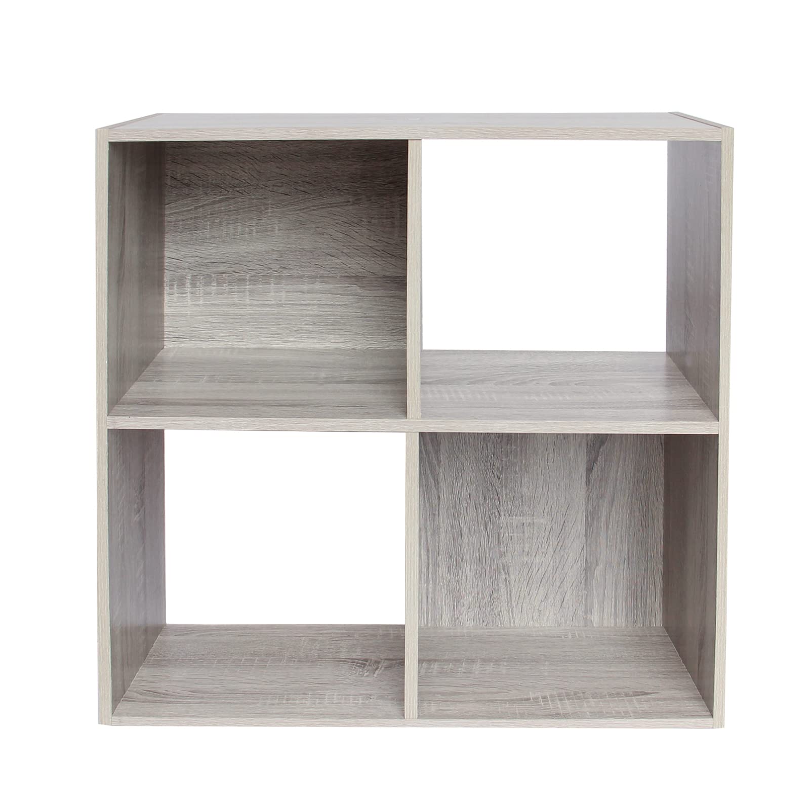 PACHIRA 4-Cube Wooden Storage Organizer - Bookshelf, Closet Cabinet & Shelf Unit for Living Room, Bedroom, Study - Oak Grey | Space-Saving Home & Office Storage Solution