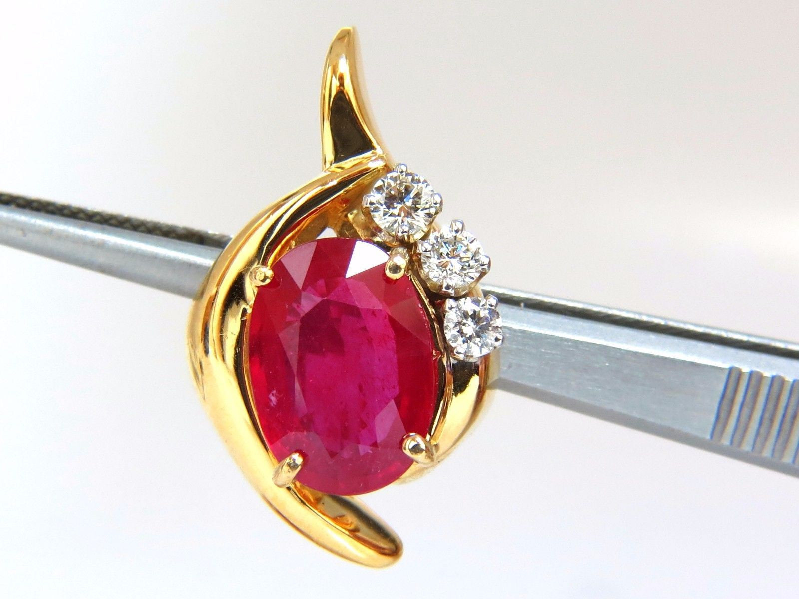 13.00ct Natural Diamond & Clarity Enhanced Ruby Earrings in 14K Gold - Perfect for Weddings, Anniversaries & Special Occasions