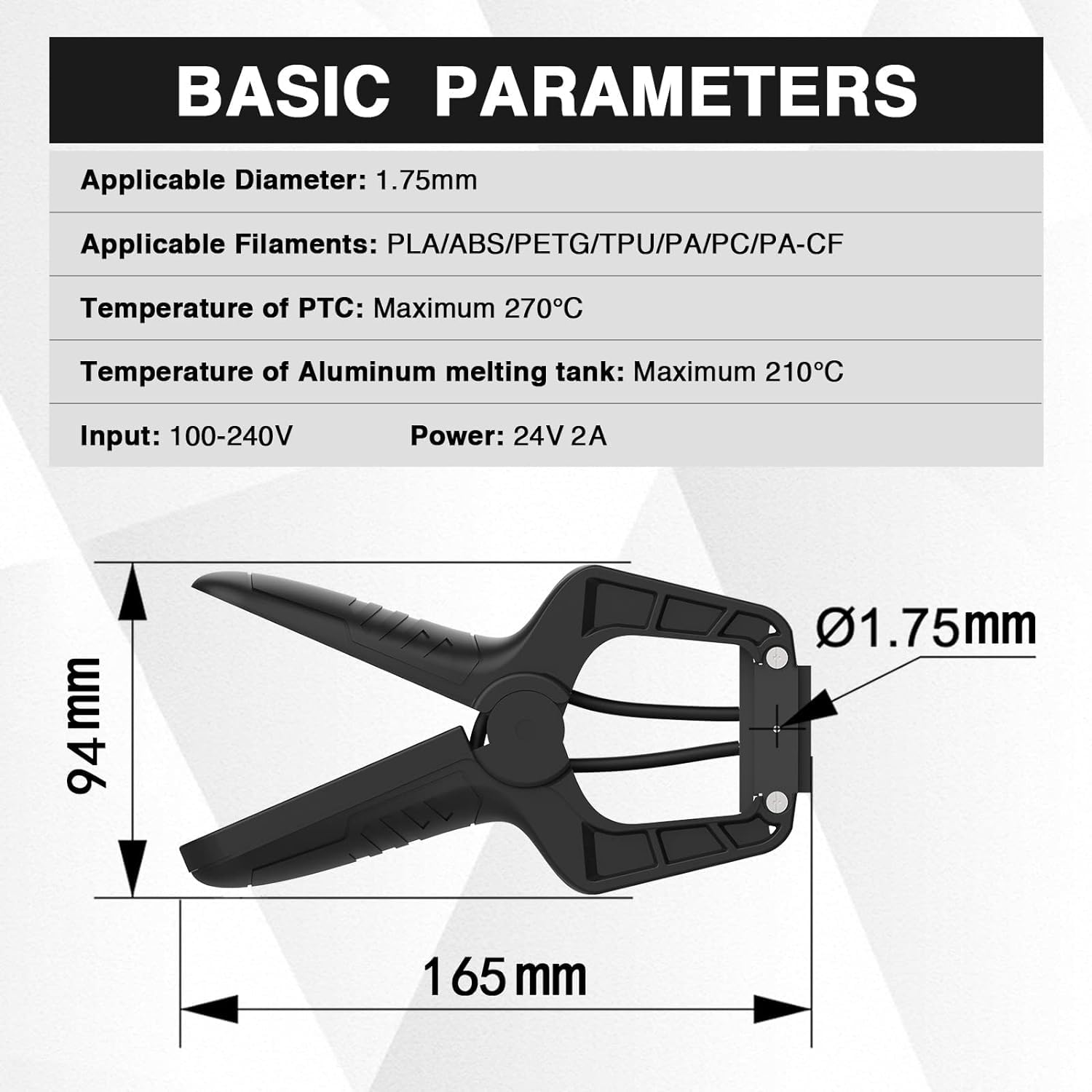 1.75mm 3D Printer Filament Connector & Splicer Tool - Universal Filament Welder for PLA/ABS/PETG/TPU/PC/PP/HIPS - Easy to Use Broken Filament Repair Kit - Perfect for 3D Printing Enthusiasts & Professionals