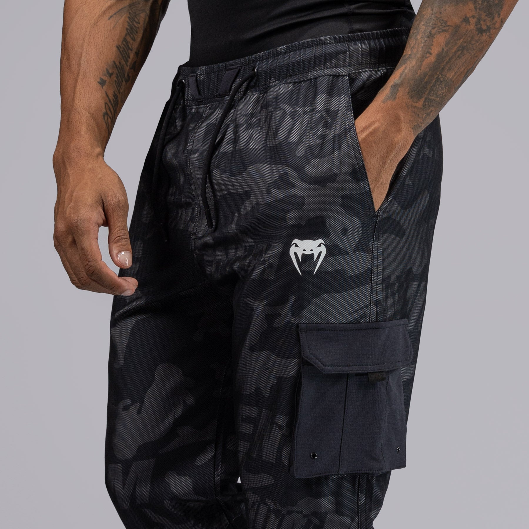 Venum Trooper Men's Tracksuit Pants - Black/Charcoal | Lightweight Training & Gym Joggers for Workout & Casual Wear