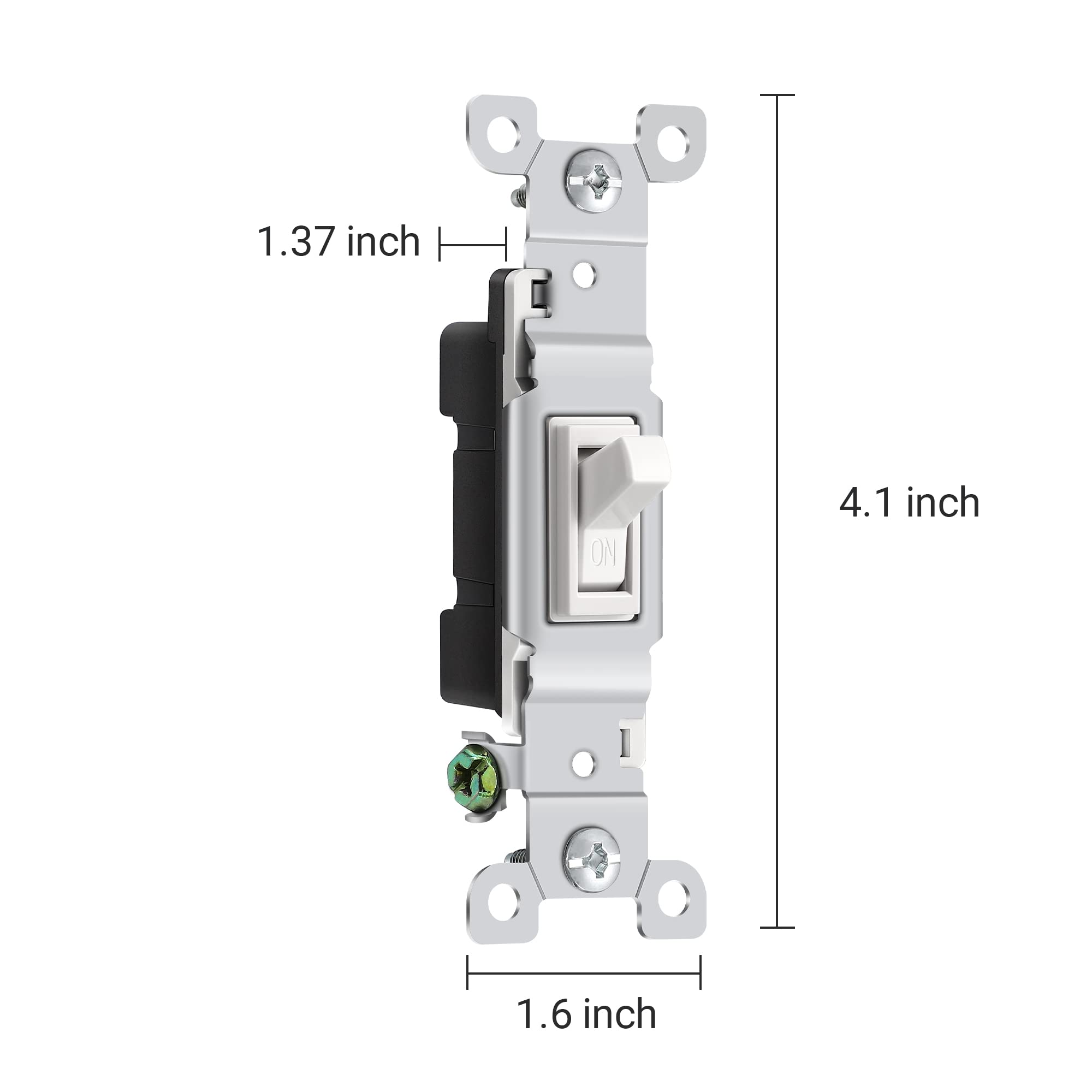 DEWENWILS 10-Pack White Single Pole Toggle Light Switch, 15A 120-277V, On/Off Wall Switch Replacement - UL Listed, Residential Grade with Grounding for Home, Kitchen, Office - Perfect for Lighting Control in Bedrooms, Hallways & Commercial Spaces