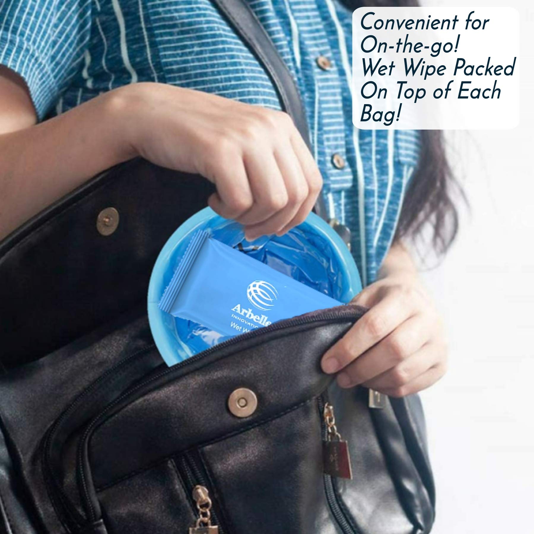 Disposable Vomit Bags for Motion Sickness & Nausea Relief - 40 Pack with Wet Wipes | Leak Proof, Travel Friendly | Ideal for Car, Pregnancy & Chemotherapy | Hospital, Airplane & Cruise Essential