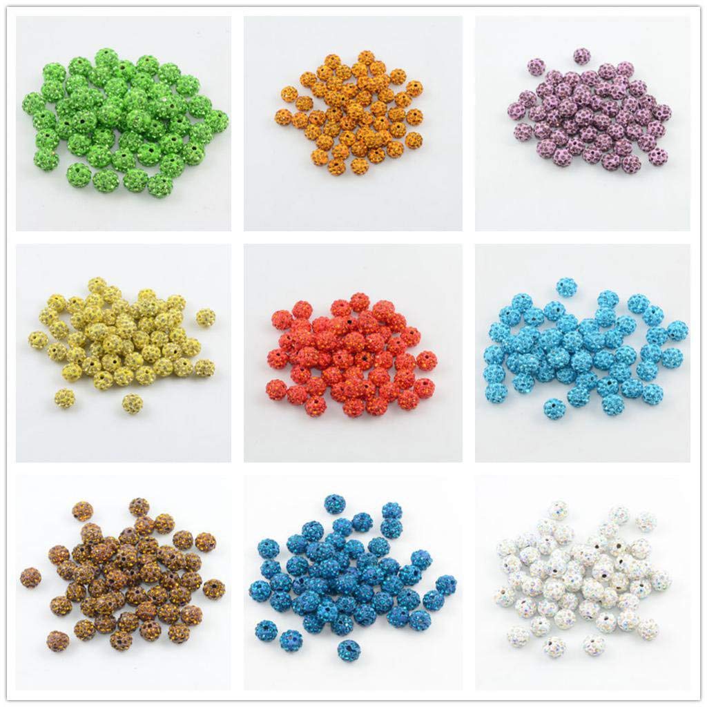 50 Pieces 10mm Multicolor Rhinestone Pave Clay Spacer Ball Beads for Jewelry Making, DIY Bracelets & Necklaces - Perfect for Crafting, Gifts & Fashion Accessories