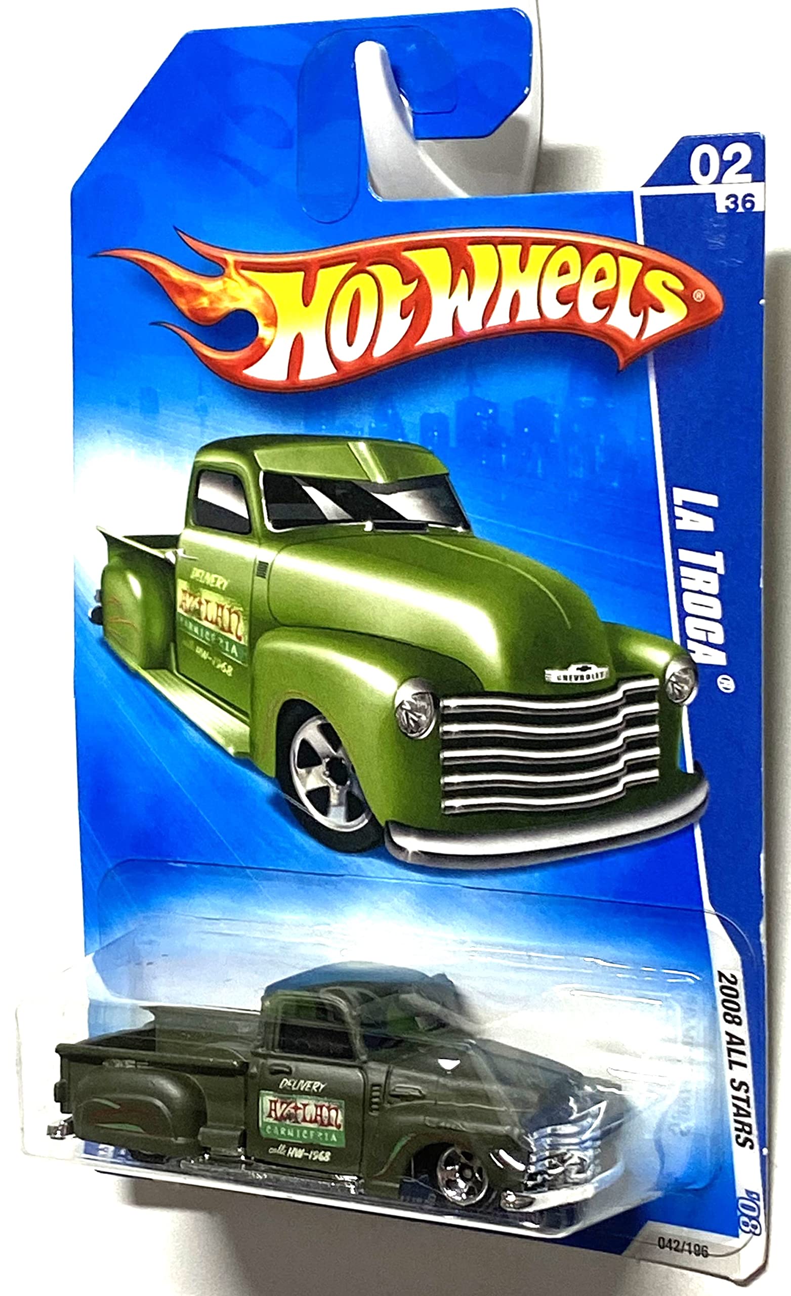 Hot Wheels La Troca (02) Green 2008 All-Stars Die-Cast Toy Car - Collectible for Kids & Adults, Perfect for Play, Display & Gifts