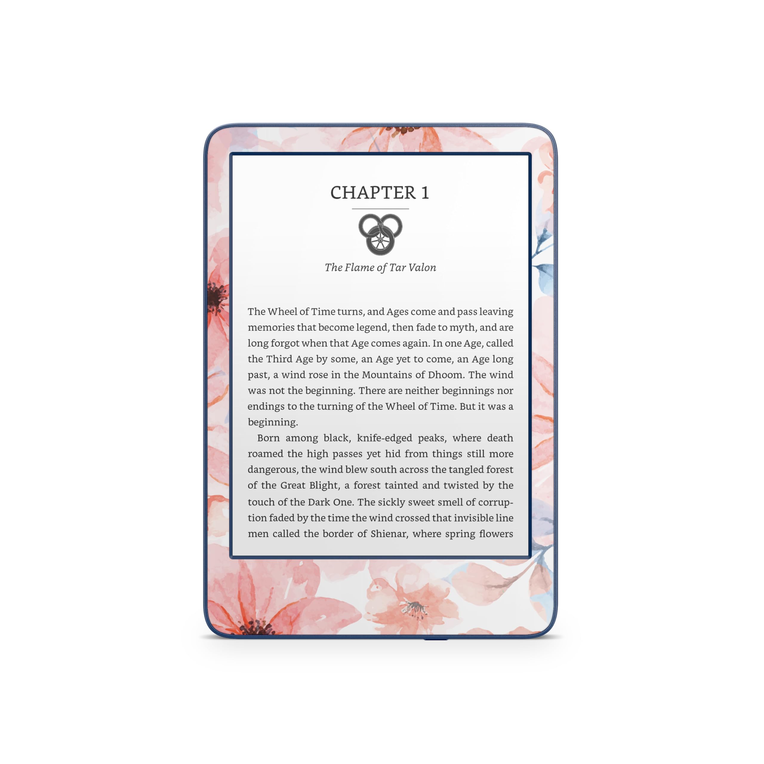 Floral Kindle Skin Decal - Pink Premium Vinyl 3M Full Wrap Cover for Kindle 11th Generation (2022) | Protective Sticker for Reading, Travel & Daily Use