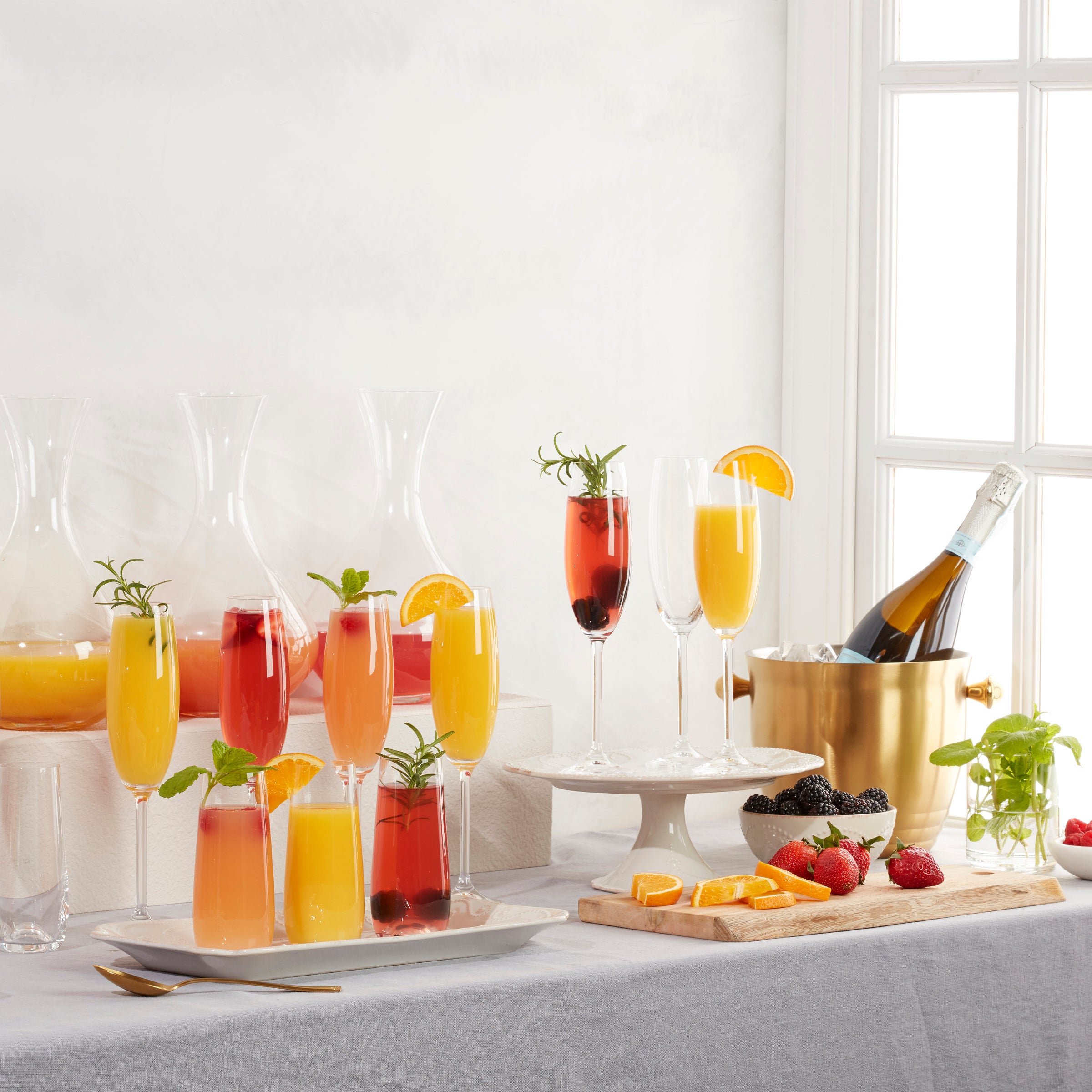Premium Tuscany Classics Champagne Flute Glasses Set of 6 - Elegant Crystal Clear Flutes for Wedding, Party & Celebrations - Dishwasher Safe Stemware