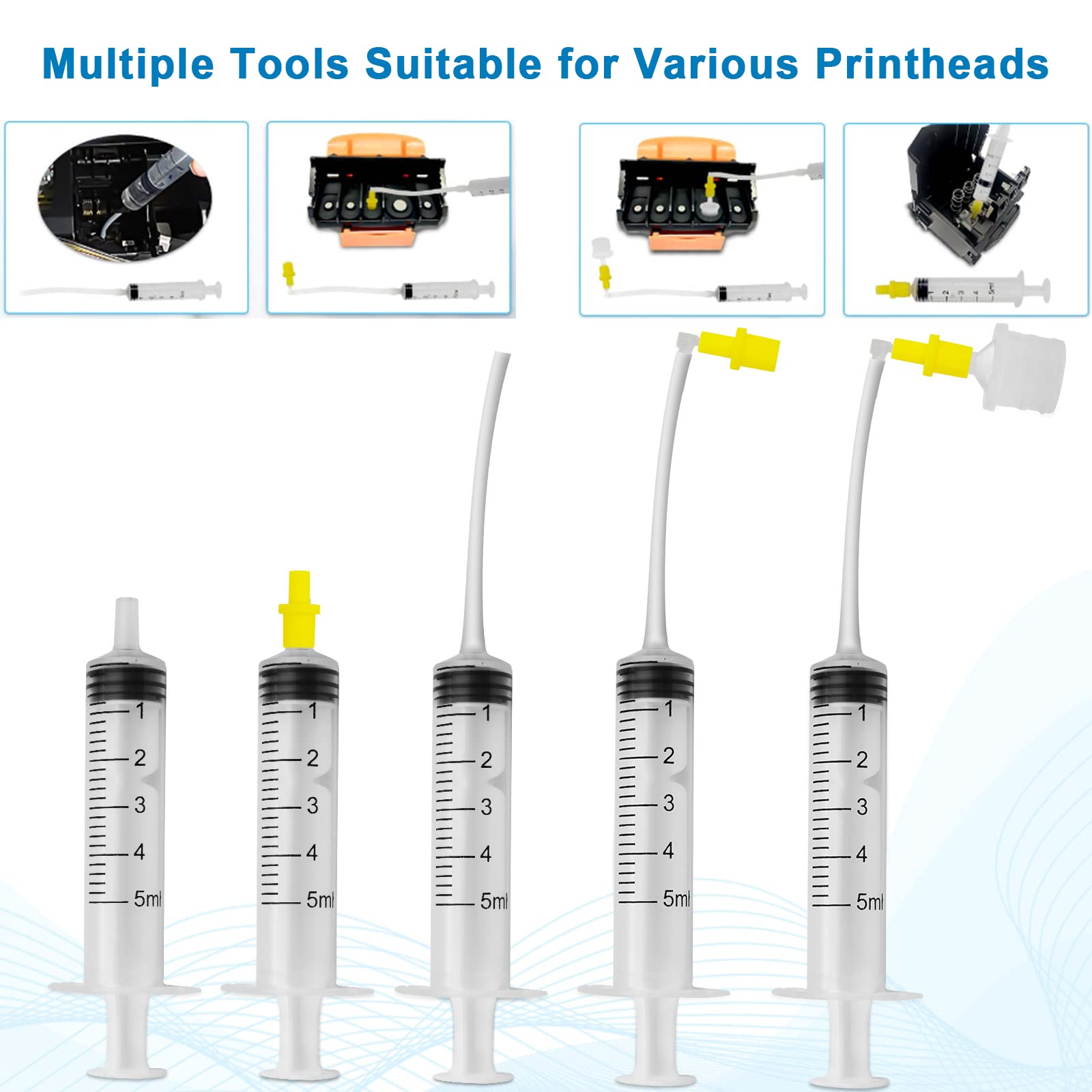Epson Ecotank Printer Cleaning Kit - Printhead Cleaning Solution for HP, Brother Inkjet Printers - Nozzle Cleaning Liquid for Clogged Print Heads - Perfect for Home, Office & Photo Printing