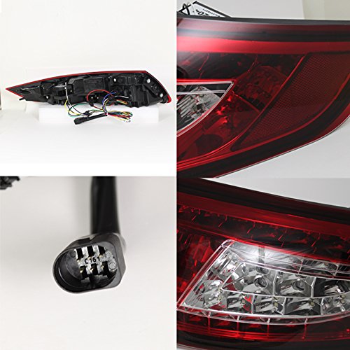 AKKON Red Clear Full LED Tail Lights Brake Lamps for 2005-2008 Porsche 997 911 Carrera/GT/Targa - Left & Right Pair - Enhance Night Visibility & Style (Perfect for Upgrades, Night Driving & Car Shows)