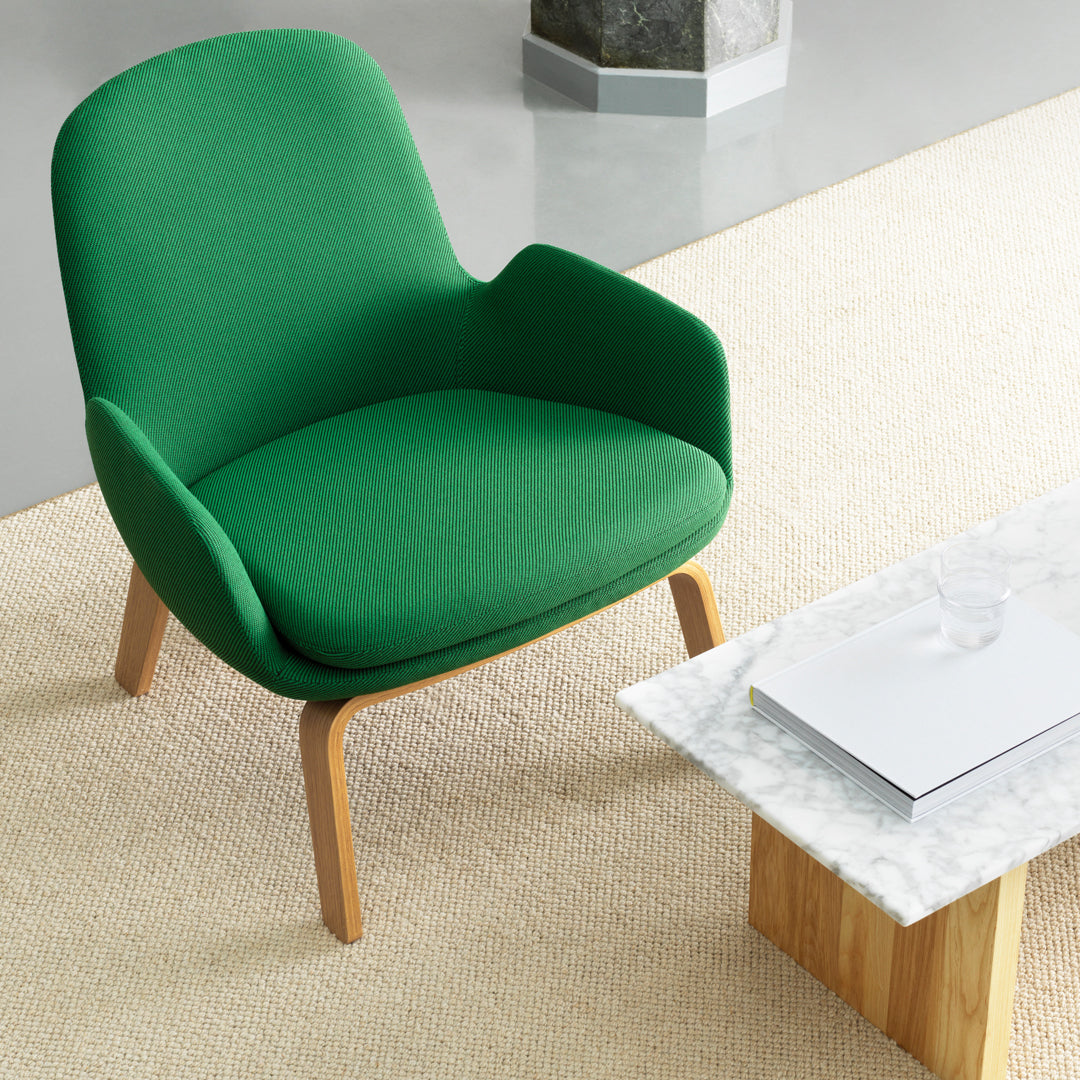 Modern Era Lounge Chair - Low Profile Mid Century Design for Living Room, Bedroom & Office - Comfortable Relaxing Armchair with Wooden Legs