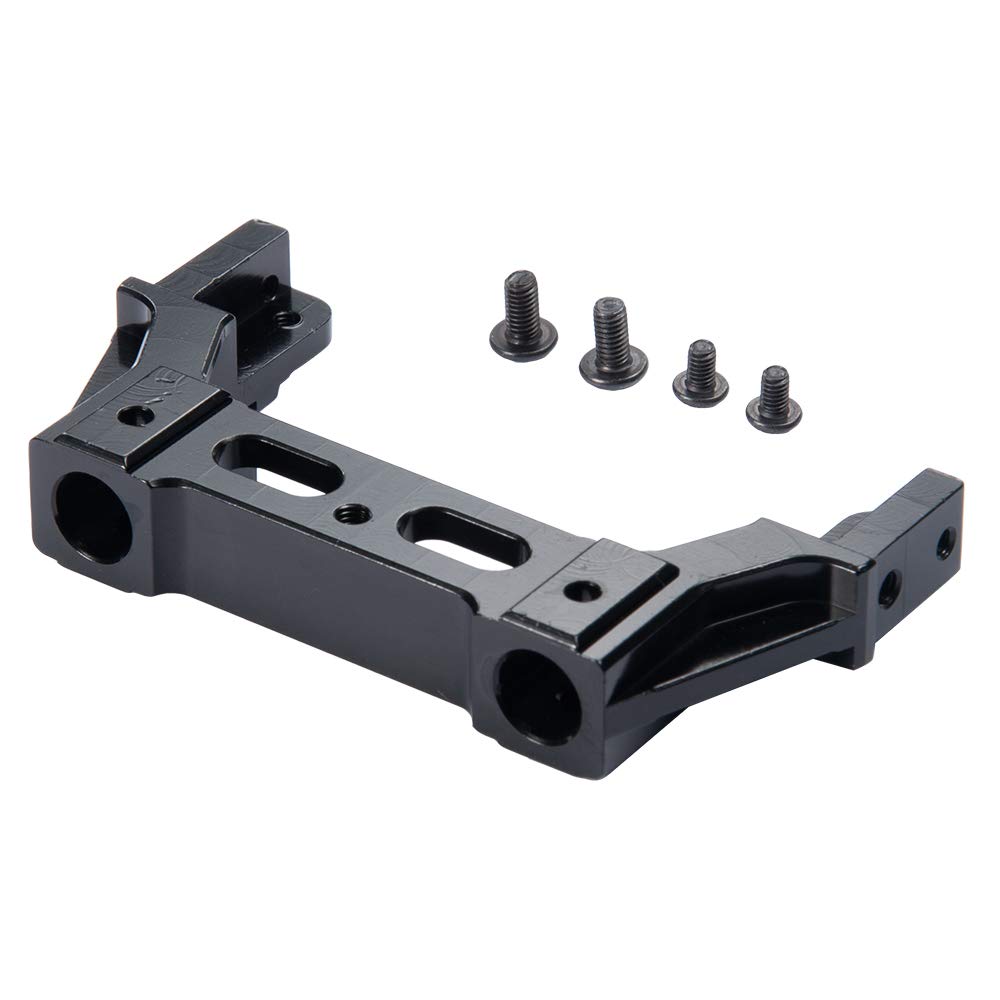 AXIAL SCX10 II 90046 CNC Aluminum Alloy Rear Bumper Mount Servo Stand for 1/10 RC Crawler Car - Black | Off-Road Rock Crawling & Trail Driving Accessory