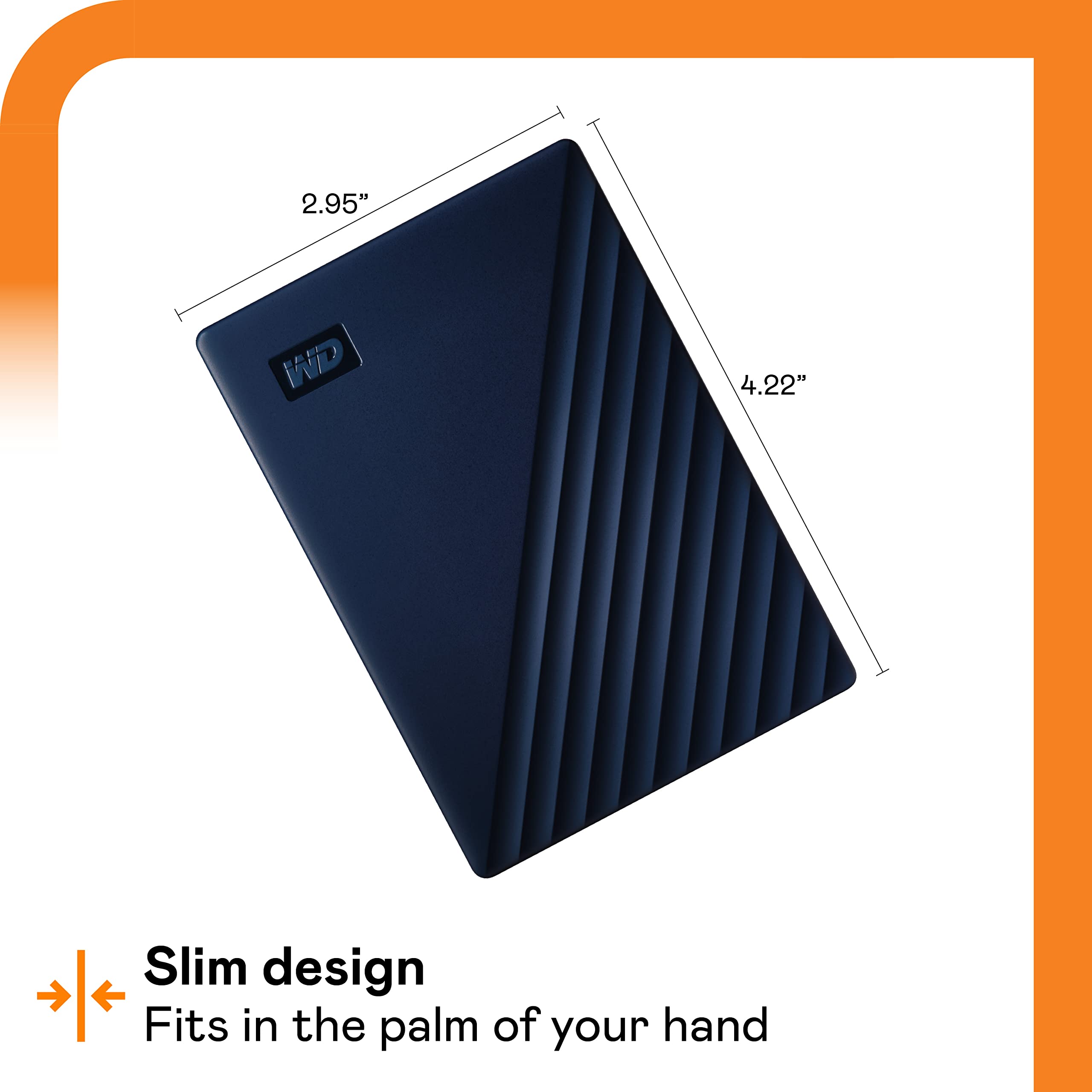 WD 4TB My Passport Portable External Hard Drive for Mac - USB 3.1/USB 3.0 Compatible, Password Protection & Backup Software - Navy Blue (WDBA2F0040BBL-WESN) - Perfect for Mac Backup, Data Storage & Travel Use