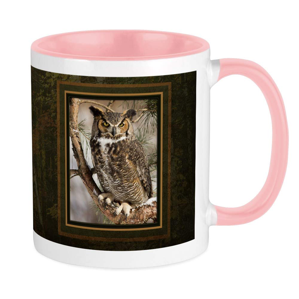Horned Owl Ceramic Coffee Mug 11 oz - Insulated Tea Cup for Hot & Cold Drinks - Perfect for Home, Office, or Gift Giving