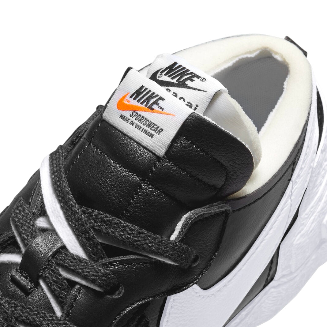 Nike x Sacai Blazer Low Sneakers - Patent Leather Black & White Basketball Shoes for Men & Women | Streetwear Fashion & Casual Wear