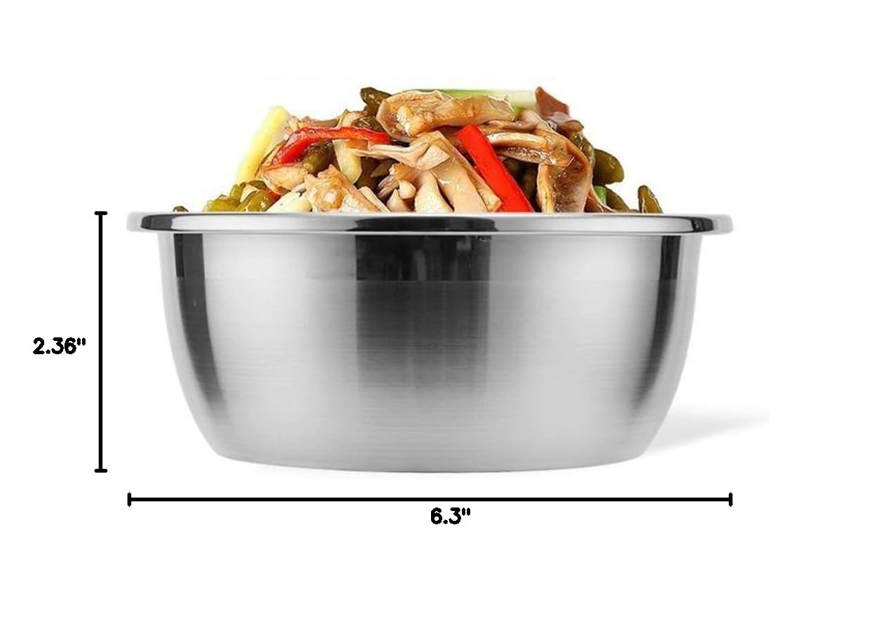 Stainless Steel Soup Pot with Lid - Mixing Bowl Set, Nesting Bowls for Kitchen, Food Storage Containers - Perfect for Cooking, Baking & Meal Prep