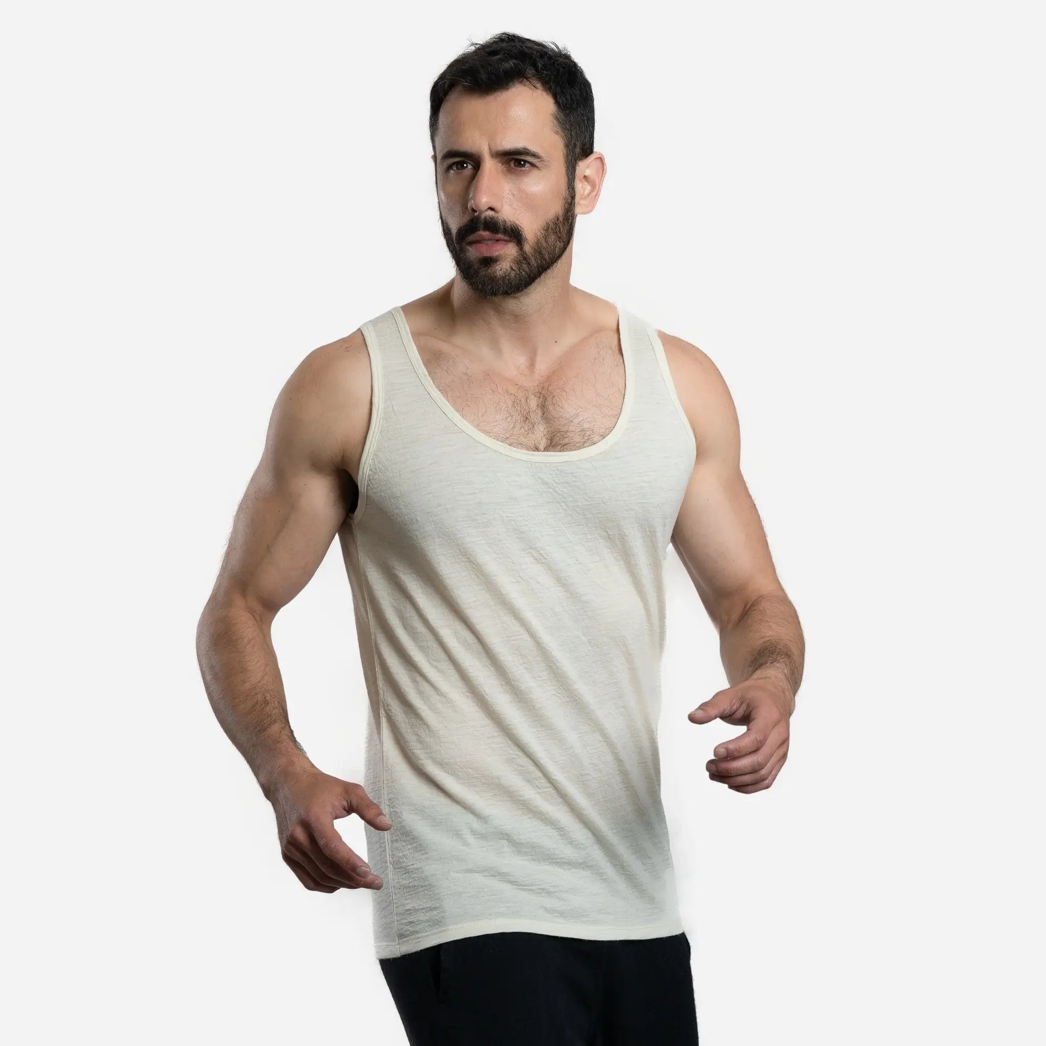 Ultralight Men's Alpaca Wool Tank Top - 160 GSM | Breathable & Moisture-Wicking for Outdoor Activities, Travel & Summer Wear