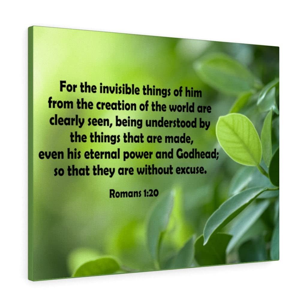 Bible Verse Canvas Wall Art - Romans 1:20 Christian Scripture Decor for Home & Church | Ready to Hang Inspirational Gift for Weddings, Baptisms & Faith-Based Events