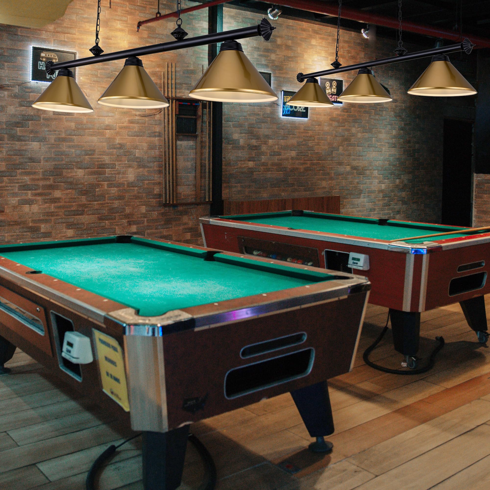 Wellmet 3-Light Billiard Table Lamp - Modern Metal Shade Hanging Light Fixture for 7' & 8' Pool Tables - Perfect for Game Rooms, Man Caves & Kitchen Islands (Ideal for Late-Night Games & Stylish Home Decor)