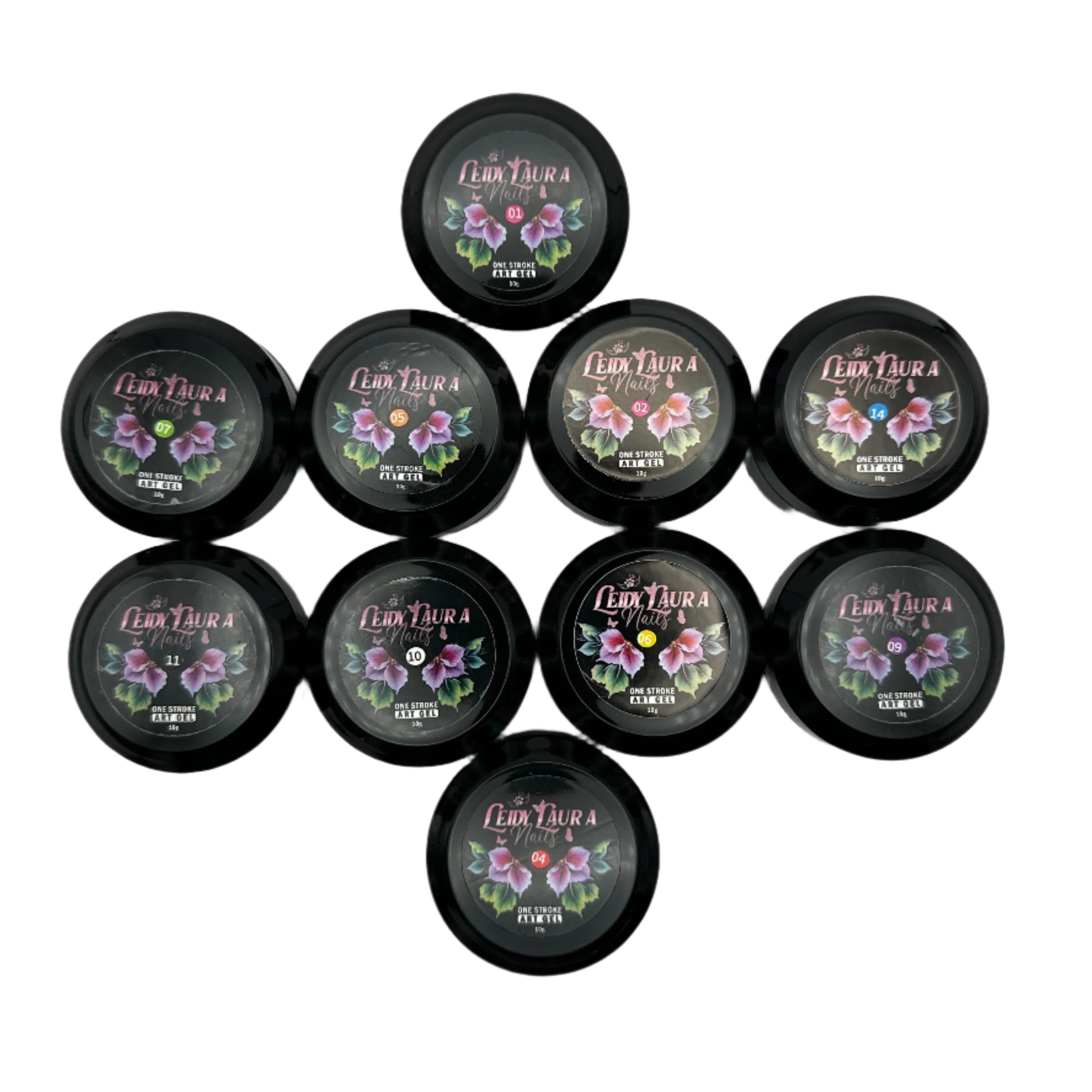 One Stroke Art Gel Bundle - 10 Vibrant Colors for Nail Art, DIY Crafts & Handmade Decorations | Perfect for Beginners & Professionals