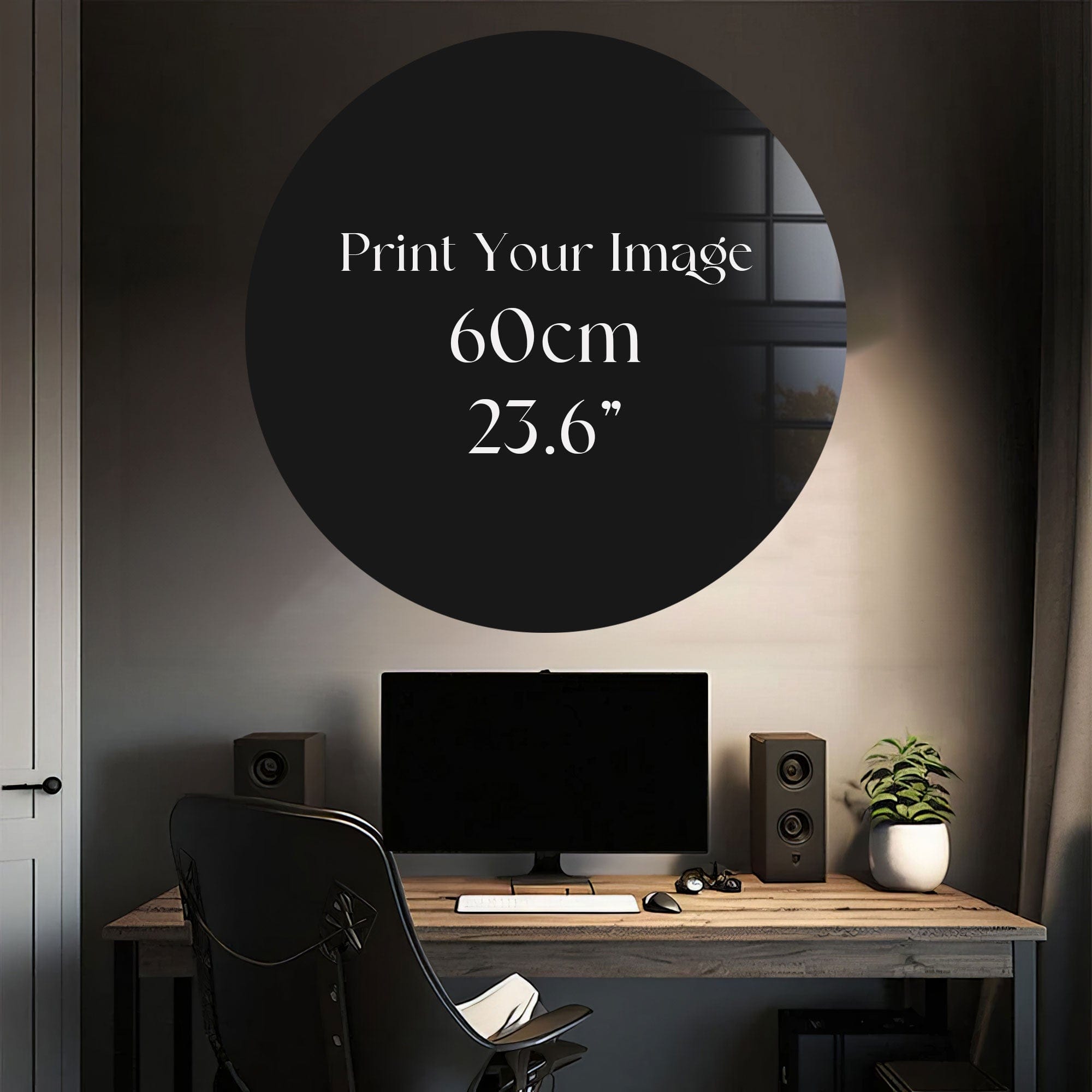 Custom Round Glass Prints - Personalized Photo & Design Engraved Glassware for Home Decor, Wedding Gifts & Office Awards