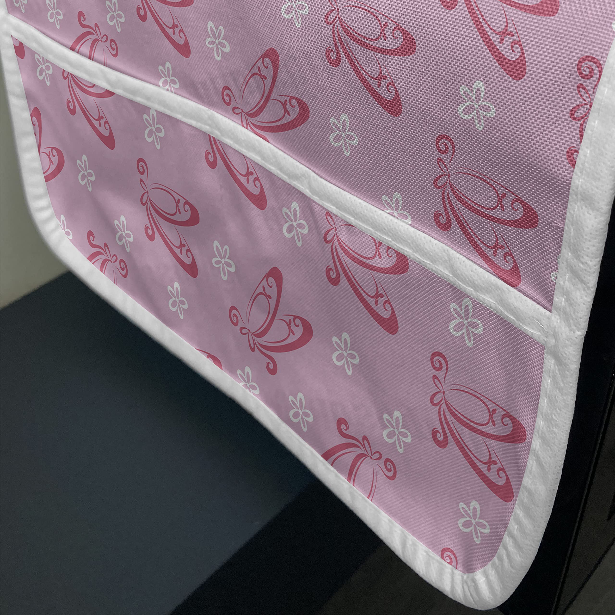 Ambesonne Ballet Microwave Cover - Waterproof Pink Pointe Shoes Floral Design, 36