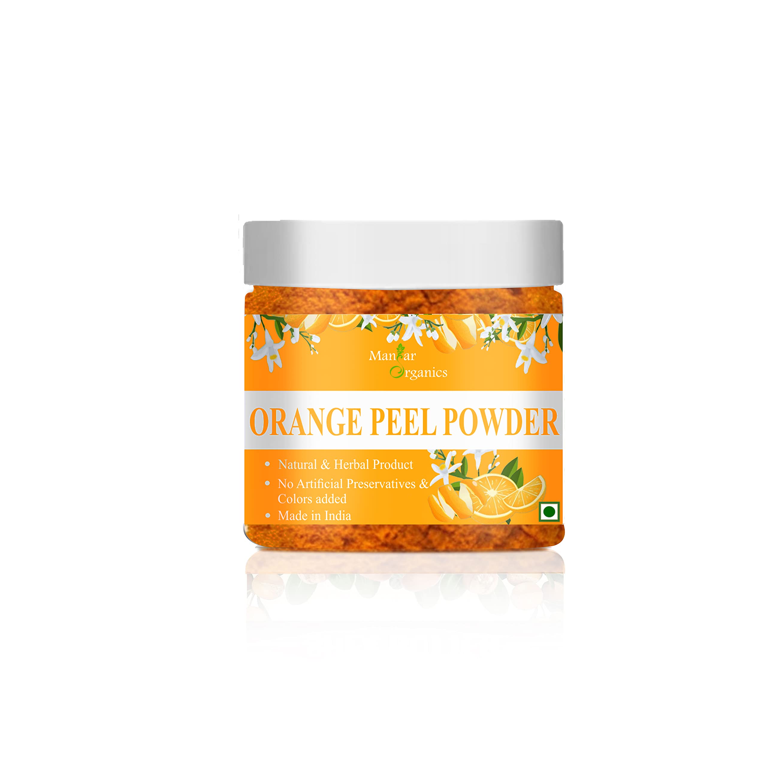 Organic Orange Peel Powder for Face - 100g with Vitamin C & Antioxidants | Brightening & Cleansing Facial Mask | DIY Skincare for Glowing Skin