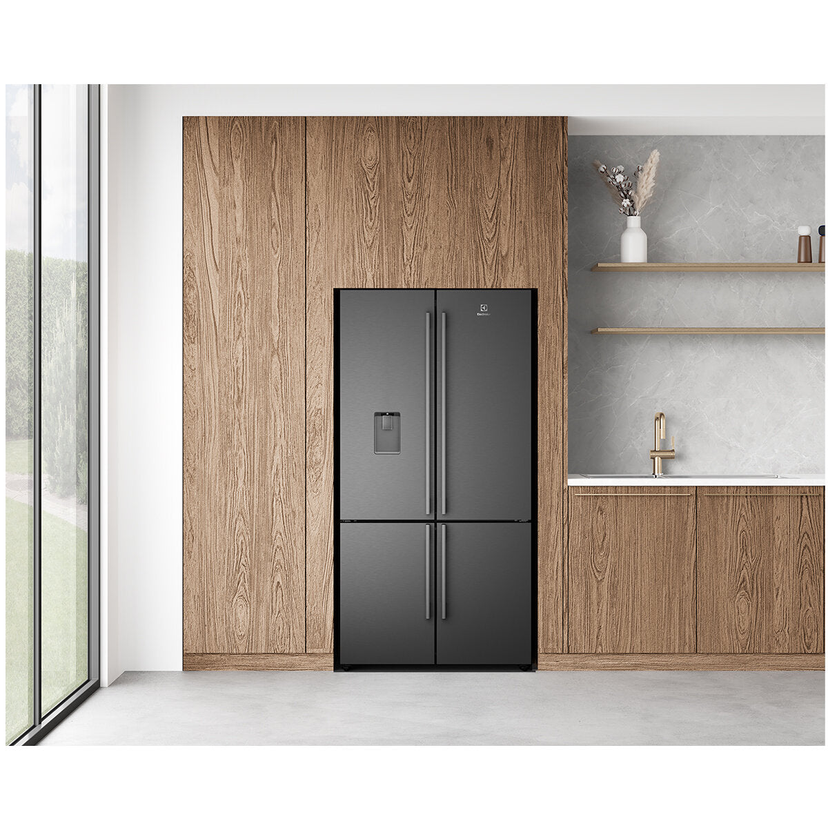 Electrolux 562L UltimateTaste 700 Plumbed French Door Refrigerator in Black (Model EQE5657BA) - Perfect for Modern Kitchens and Large Family Homes
